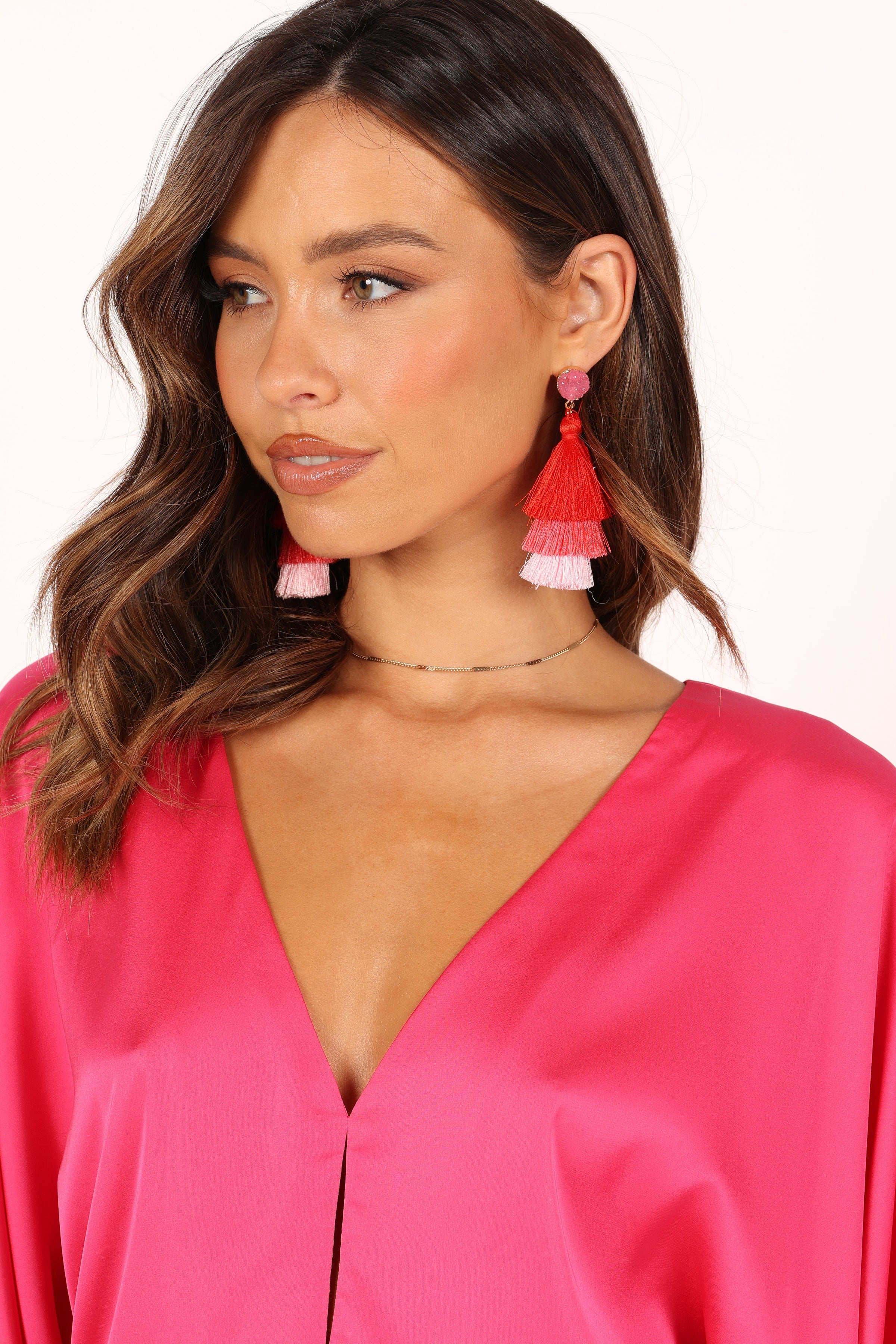 ACCESSORIES @Mikki Tassel Earring - Pink