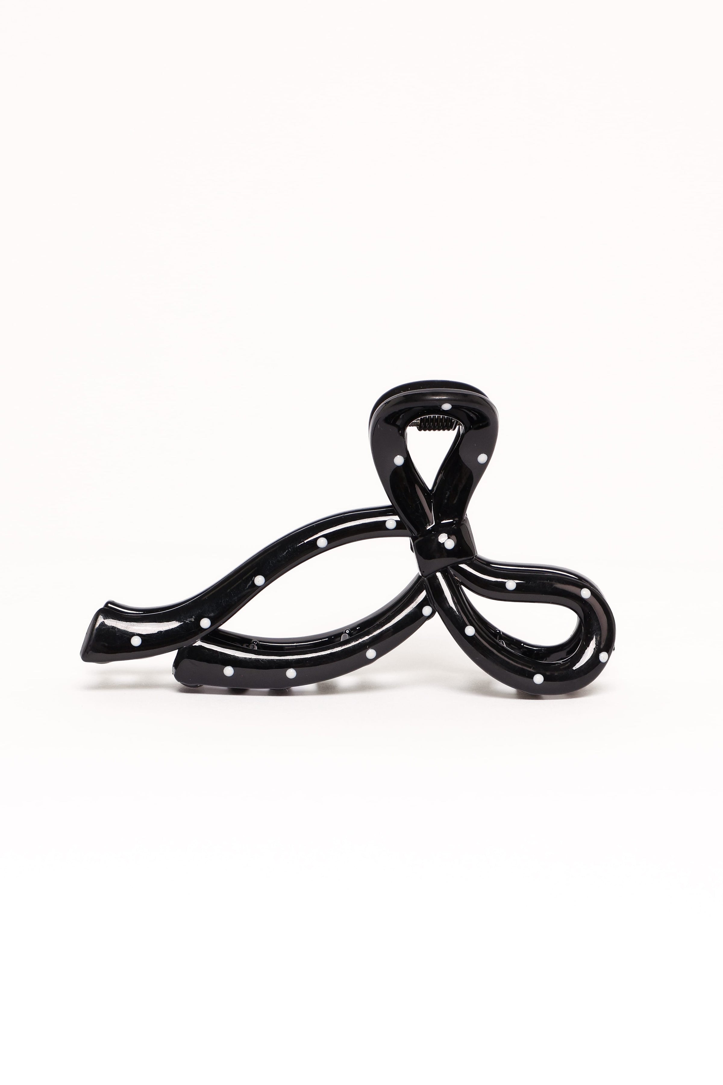 ACCESSORIES Nova Hair Clip - Black Polka Dot