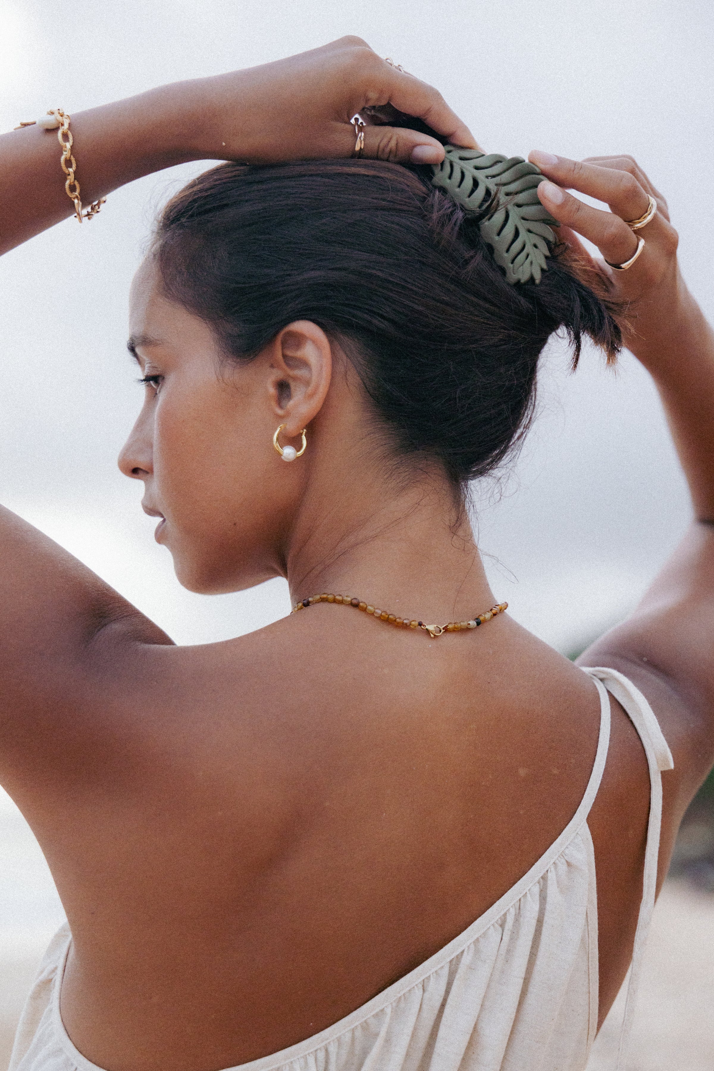 ACCESSORIES Palm Hair Clip - Green