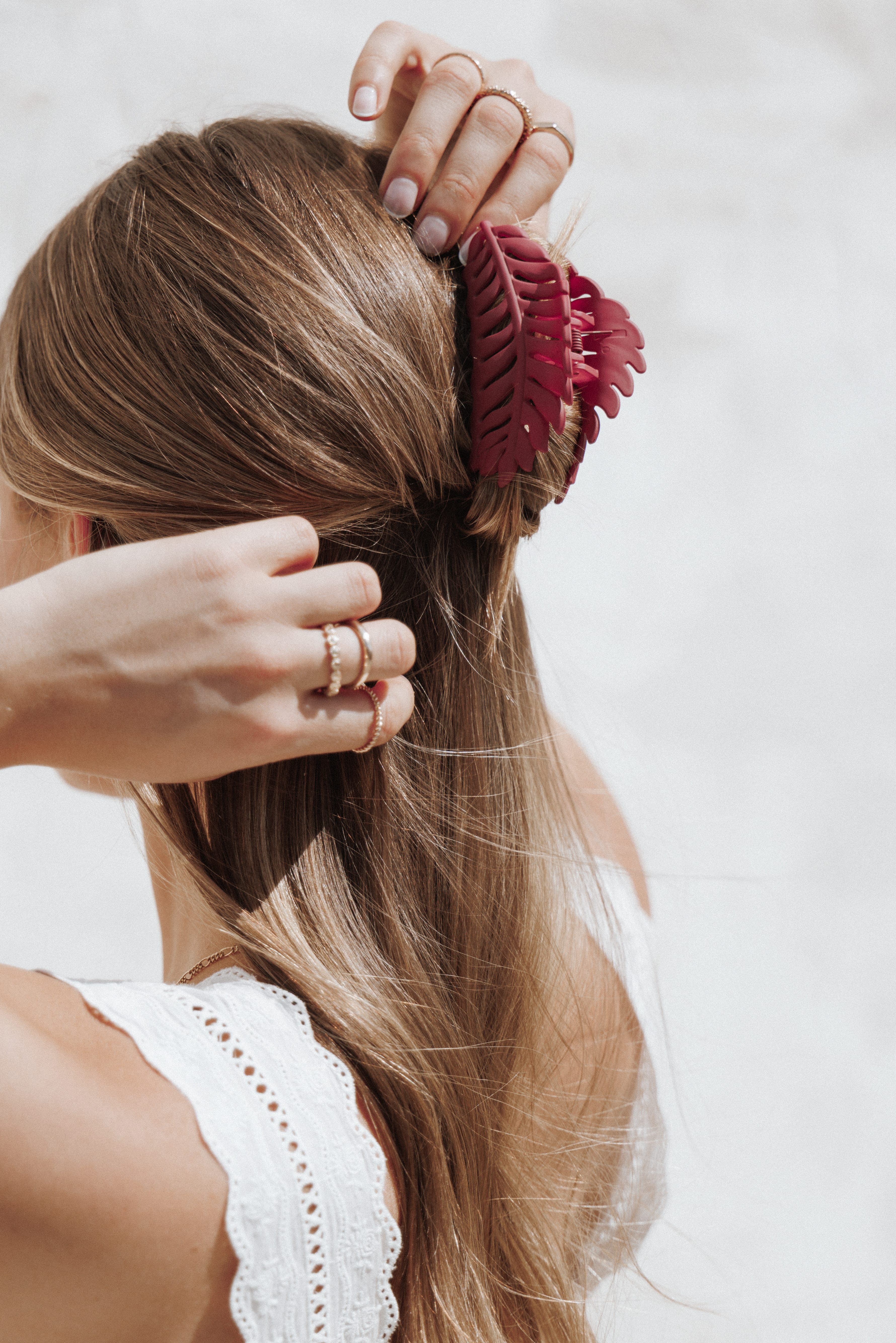 ACCESSORIES Palm Hair Clip - Red
