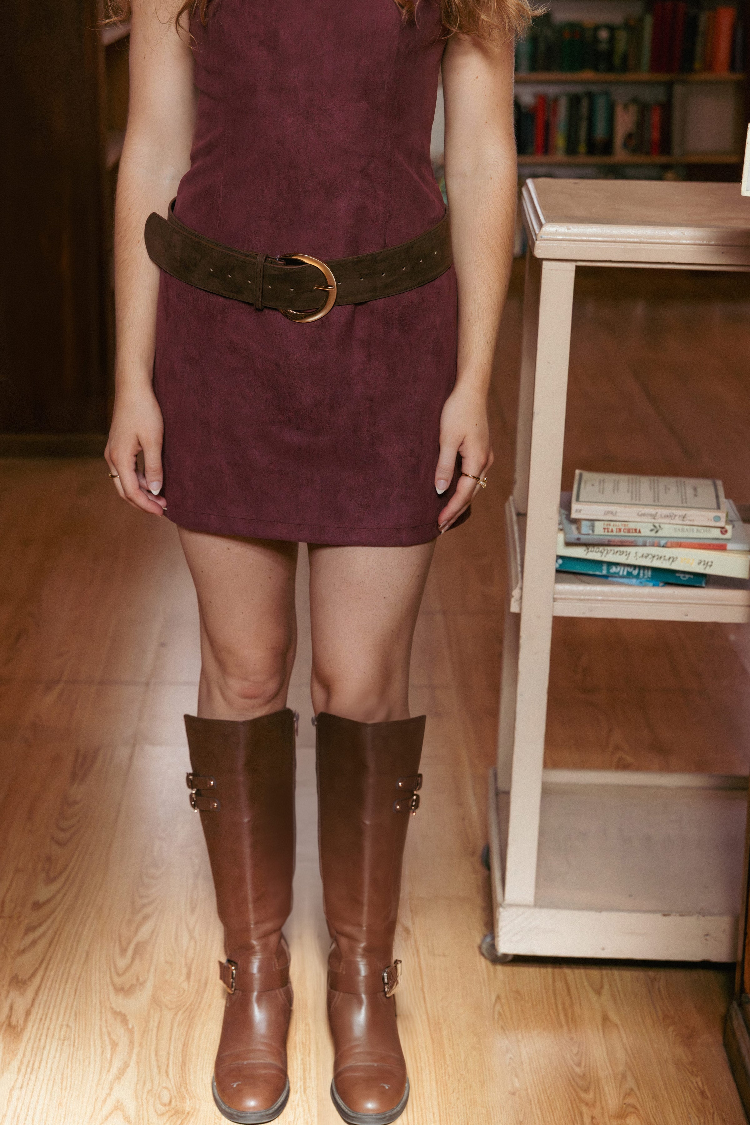 ACCESSORIES Paulina Suede Belt - Chocolate