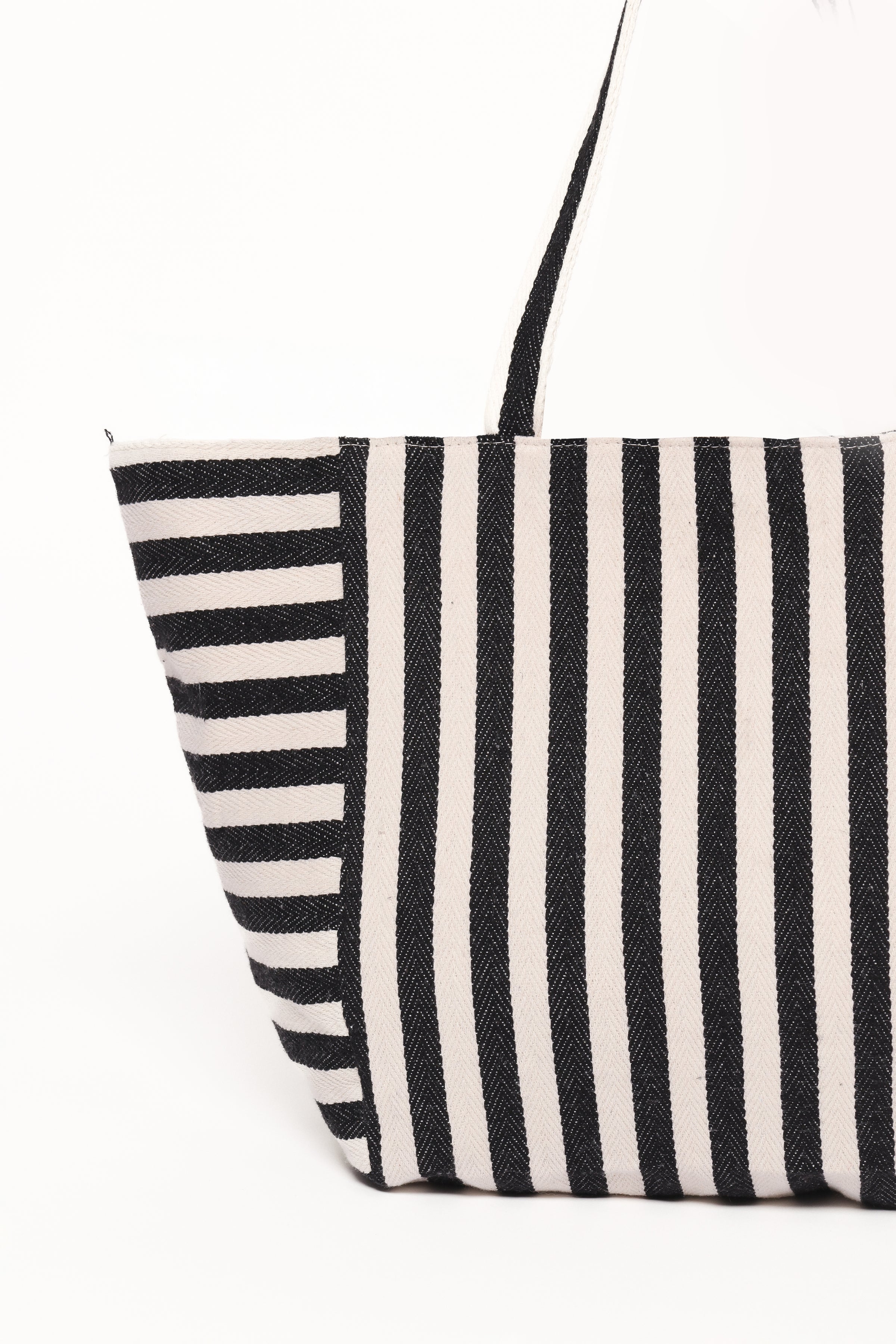 ACCESSORIES Savannah Beach Bag - Black Stripe