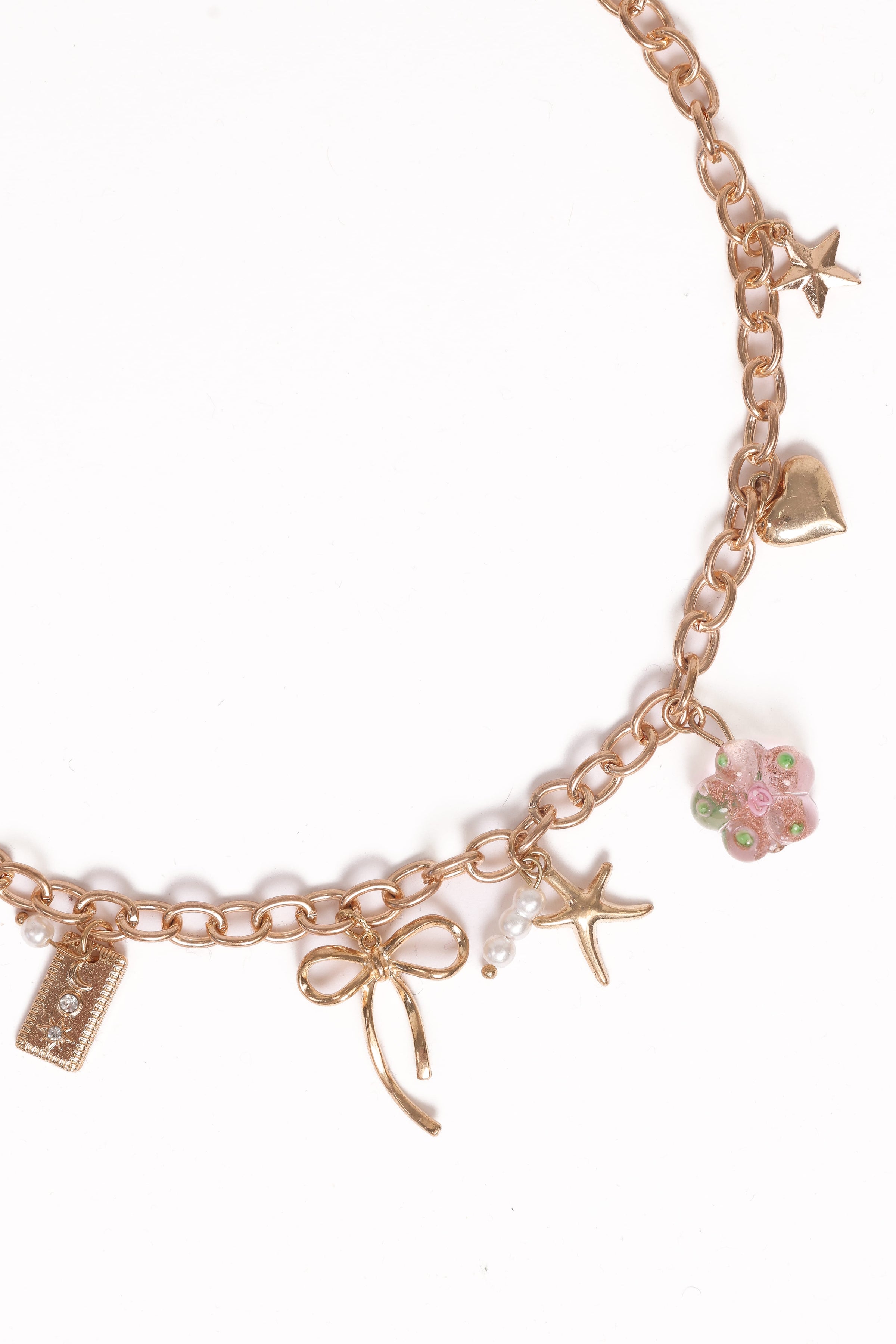 ACCESSORIES Sienna Charm Necklace - Gold Pink