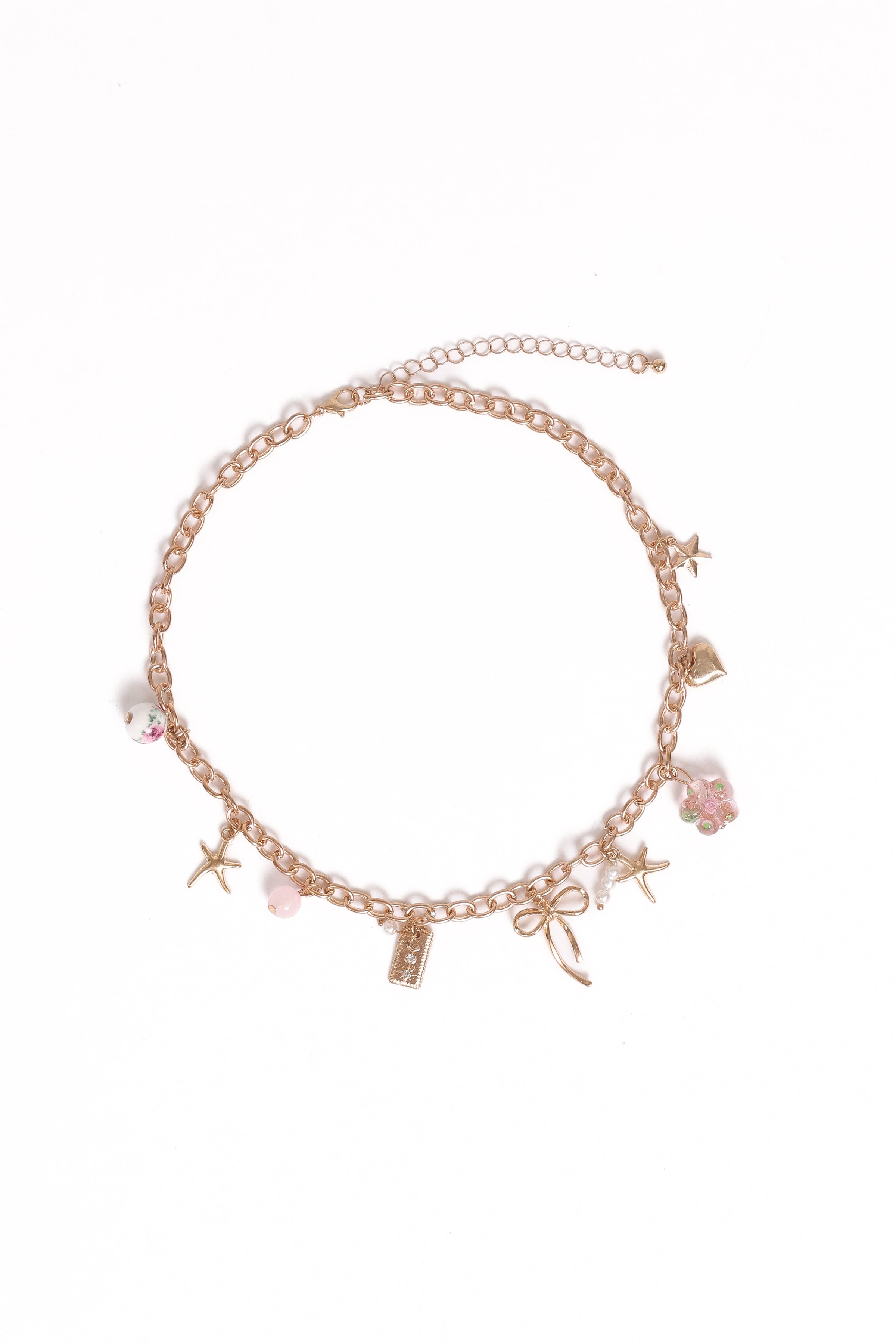 ACCESSORIES Sienna Charm Necklace - Gold Pink