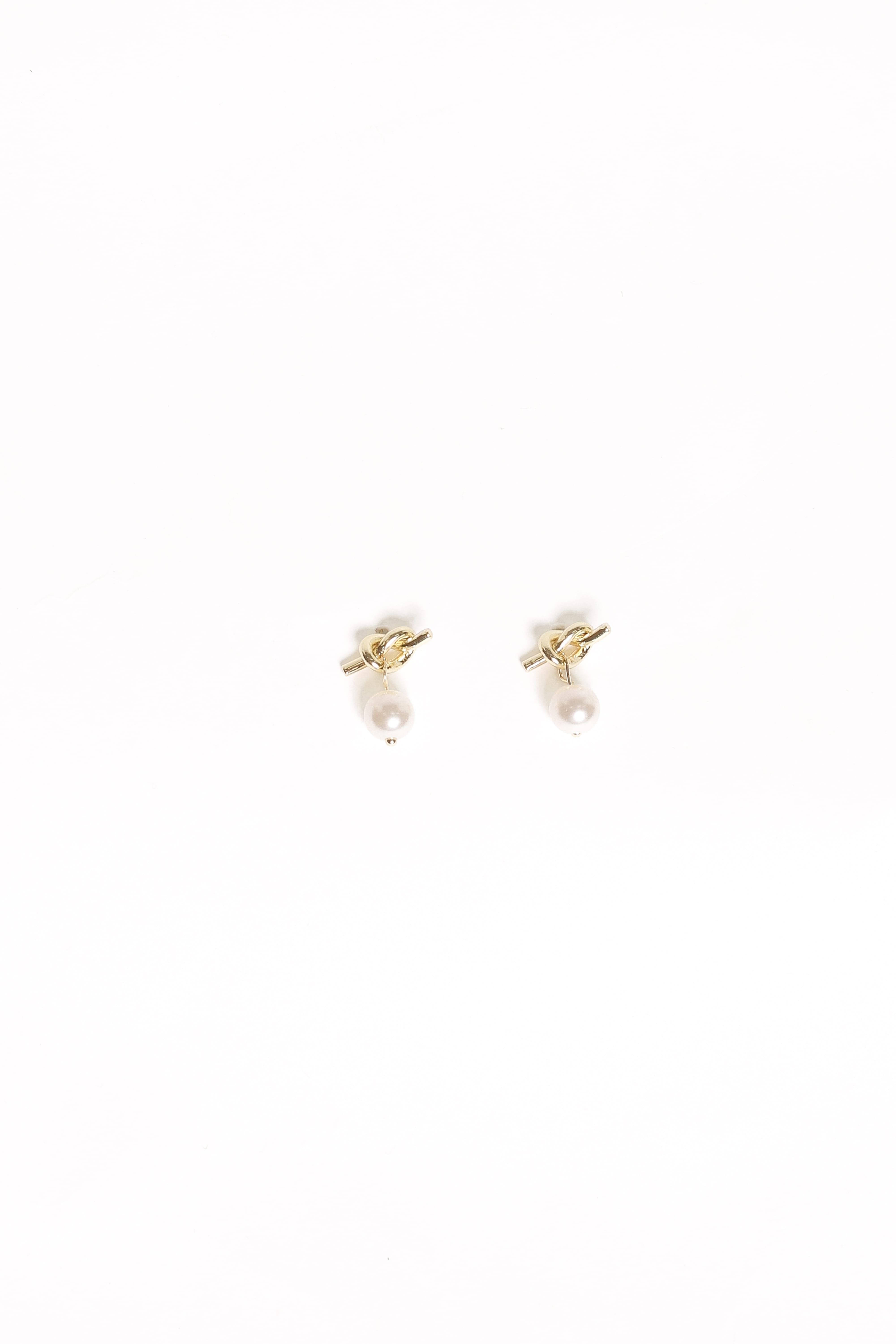 ACCESSORIES Valentina Knot Earrings - Gold/Pearl
