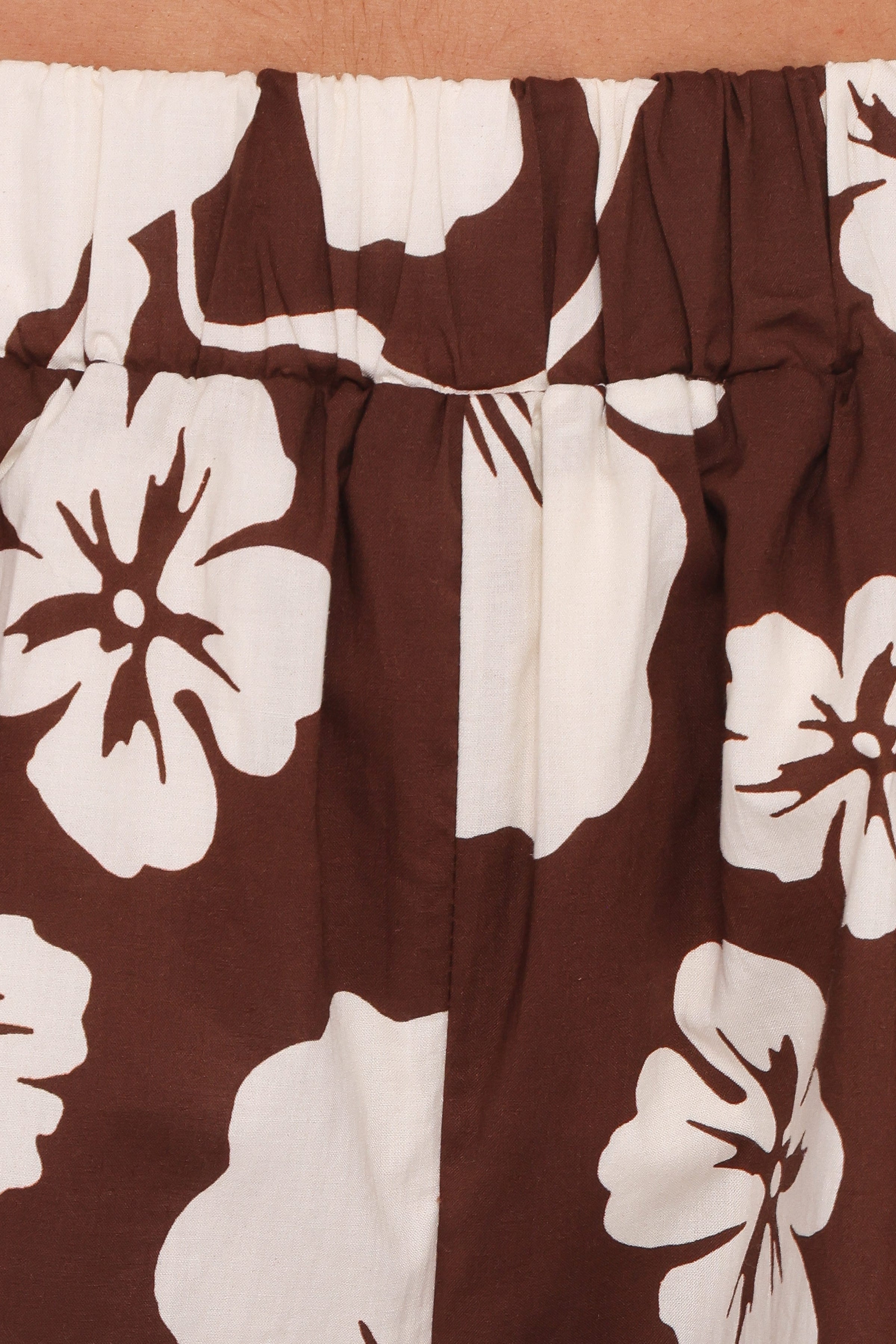 BOTTOMS Aaliyah Cotton Shorts - Brown Hibiscus