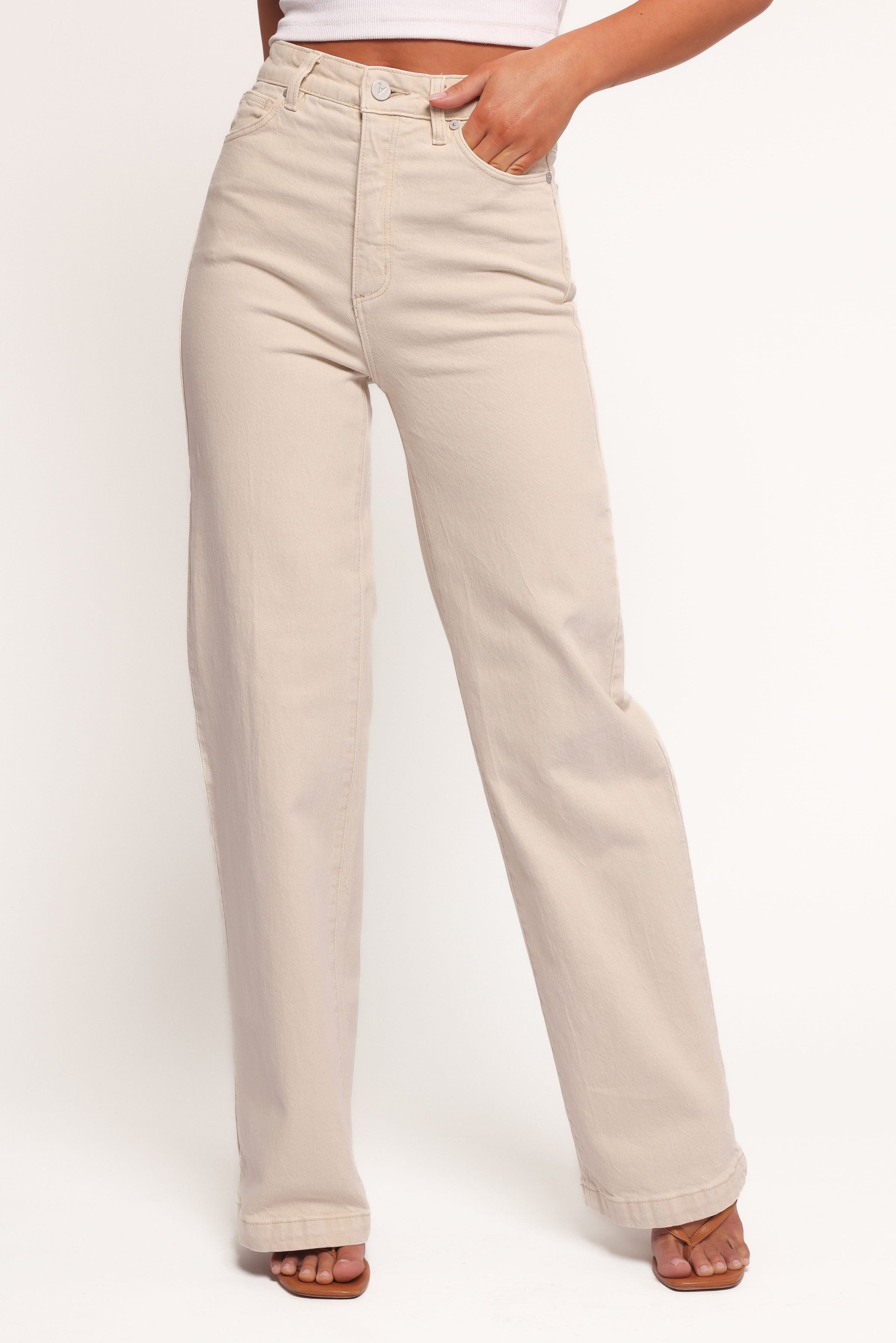 BOTTOMS Abrand 94 High Wide Jeans - Bone