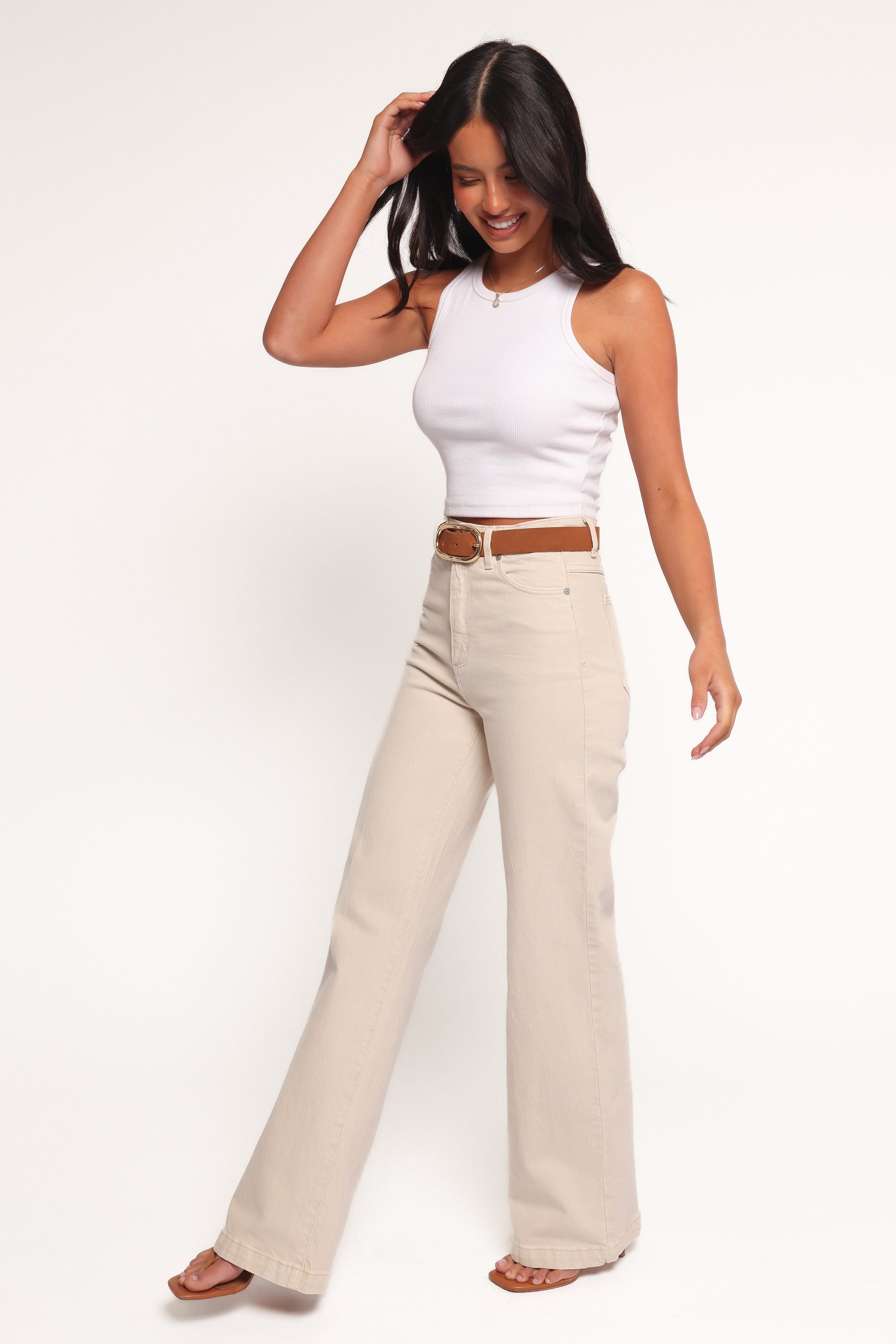 BOTTOMS Abrand 94 High Wide Jeans - Bone