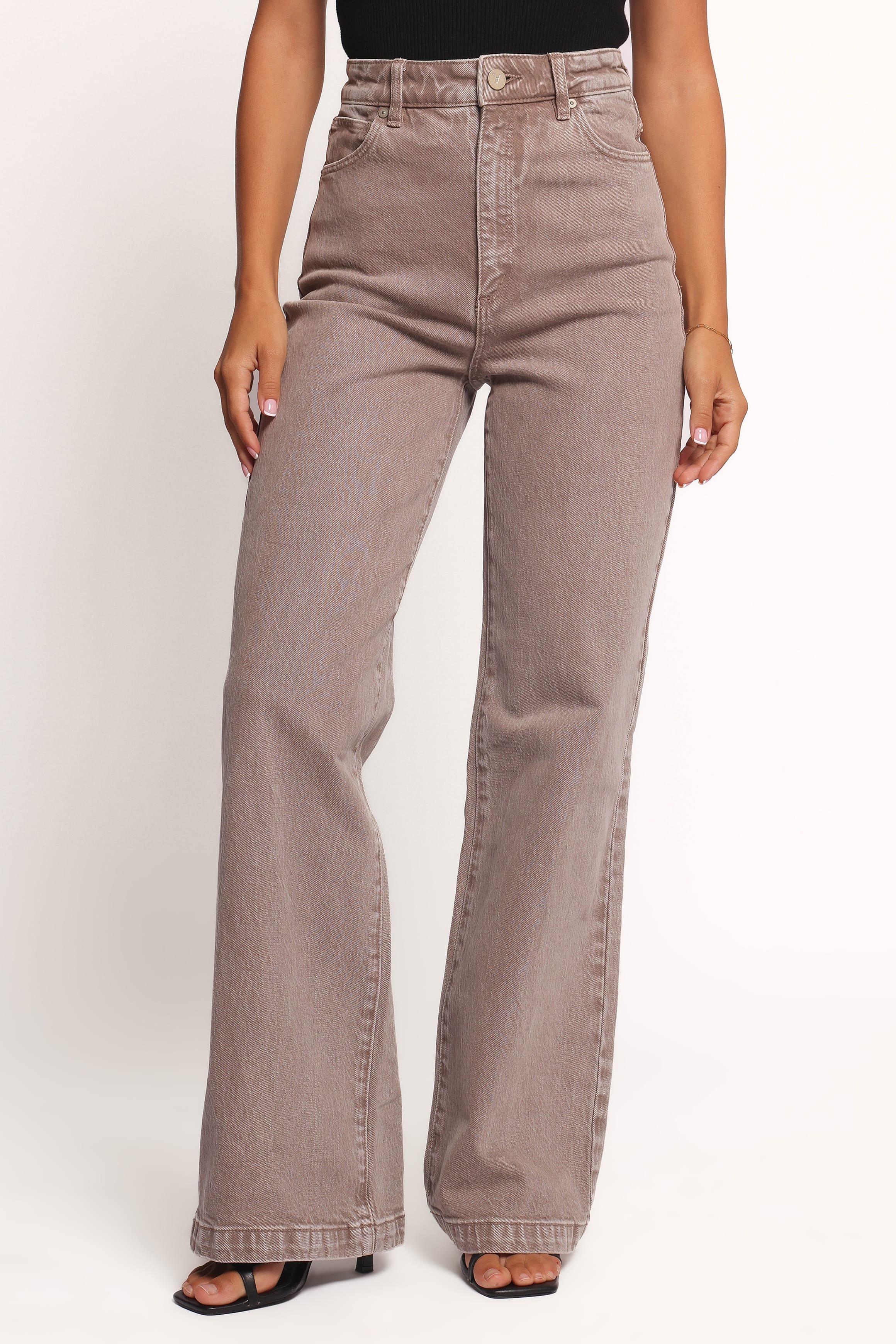 BOTTOMS Abrand 94 High Wide Jeans - Mushroom