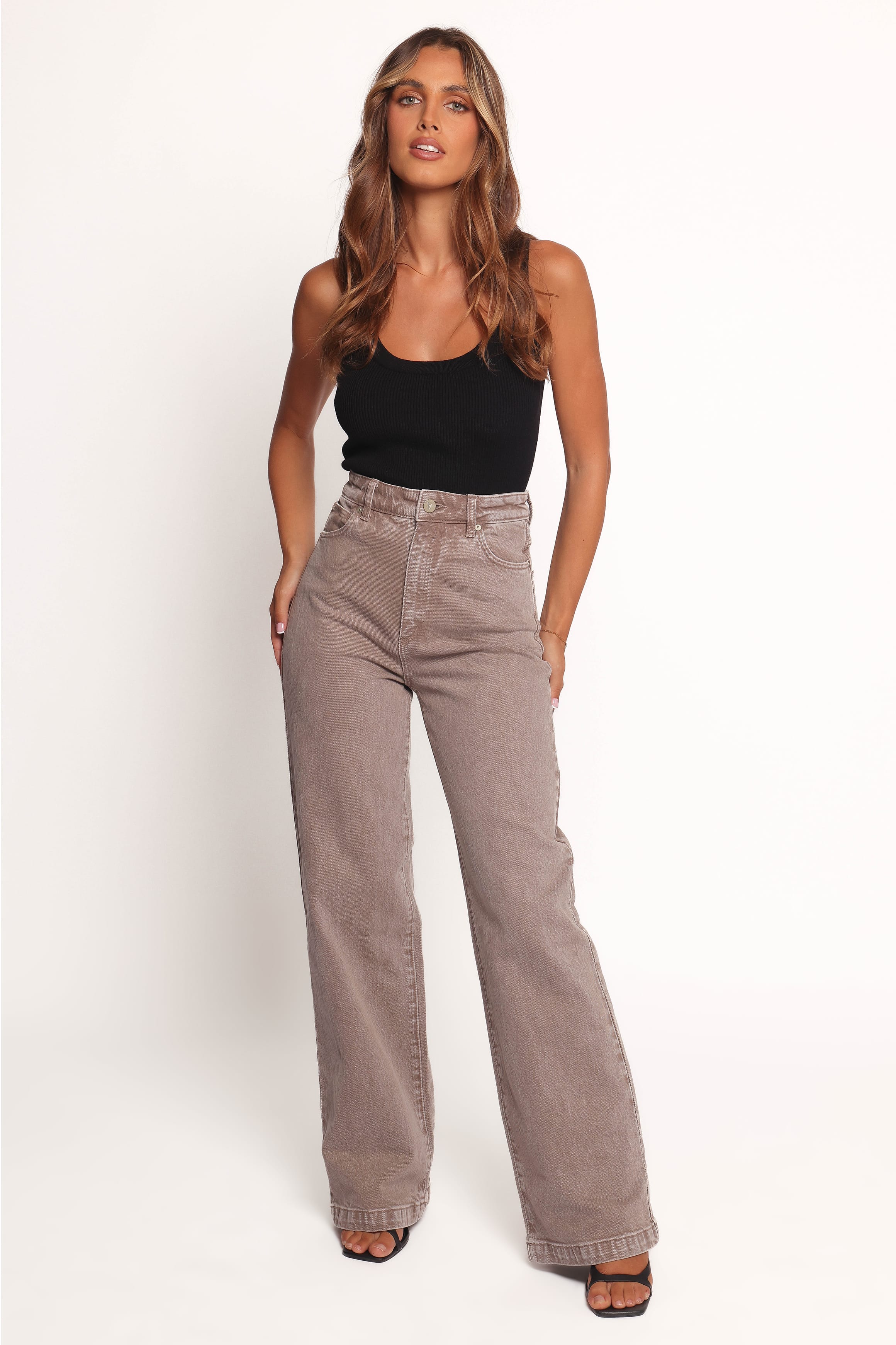 BOTTOMS Abrand 94 High Wide Jeans - Mushroom
