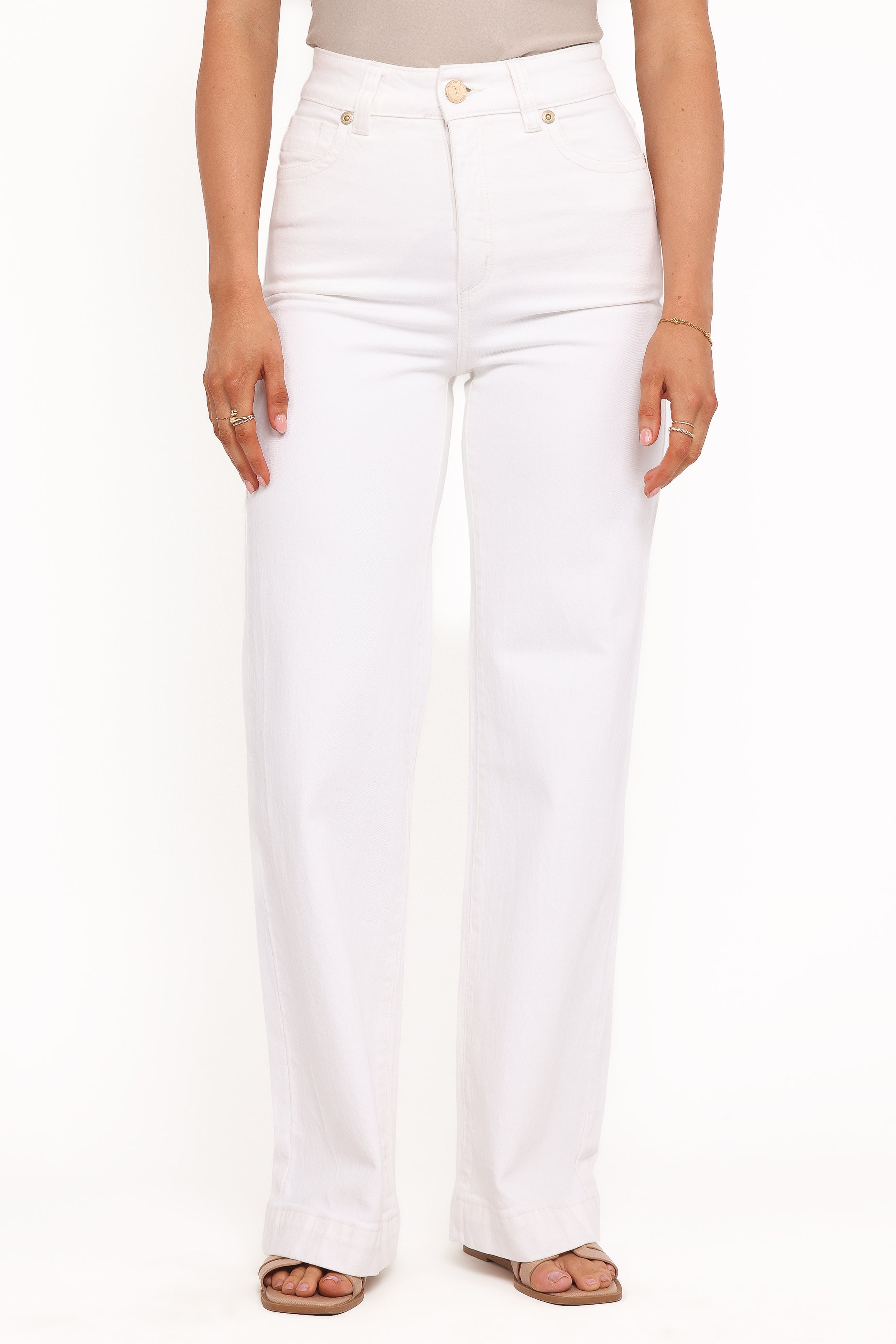 BOTTOMS Abrand 94 High Wide Jeans - White Gold