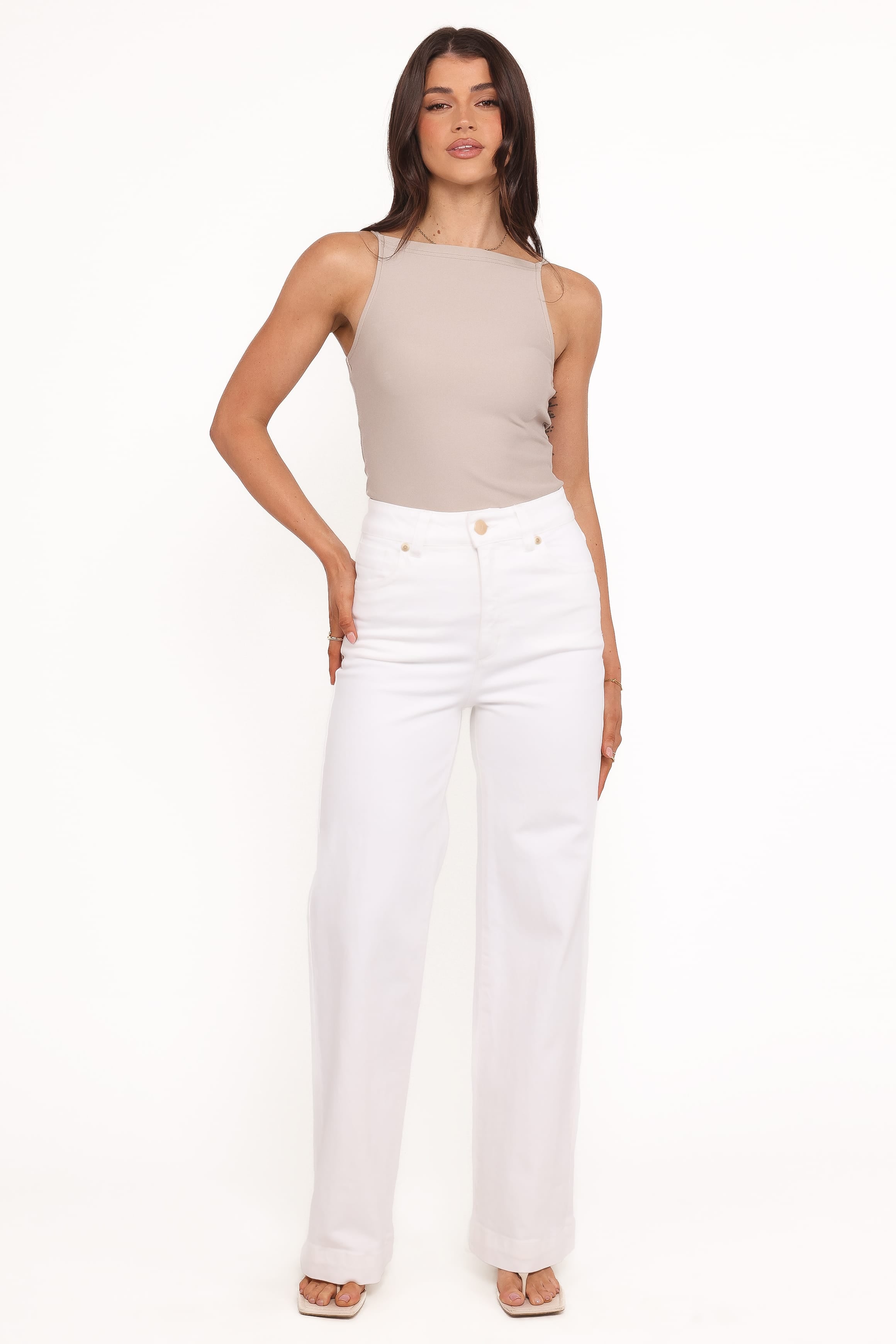 BOTTOMS Abrand 94 High Wide Jeans - White Gold