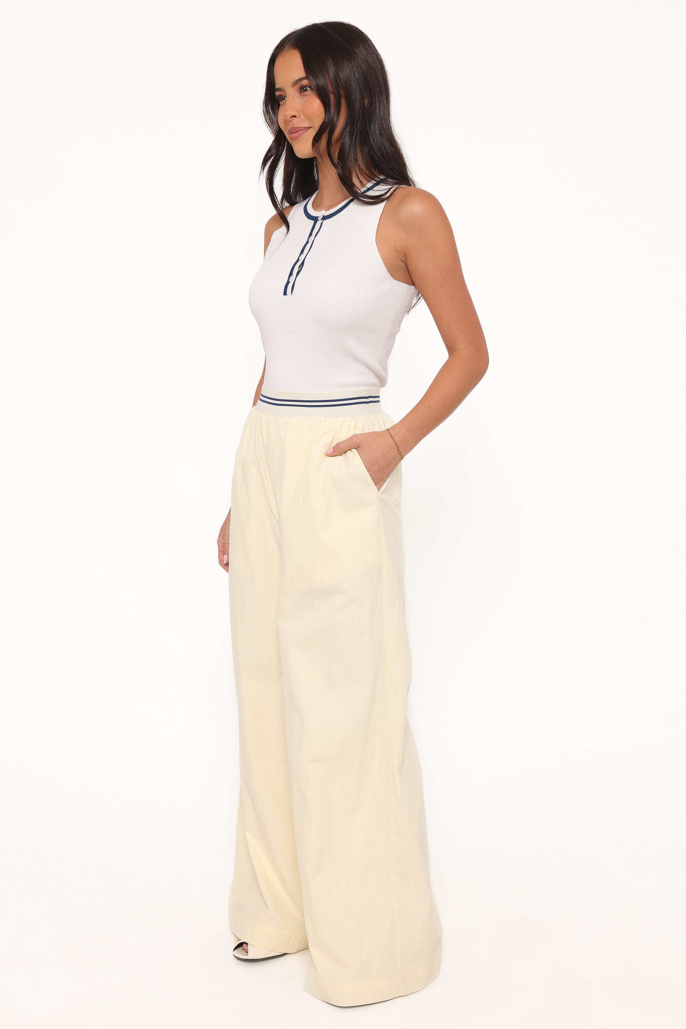 BOTTOMS Adam Wide Leg Pant - Pale Yellow