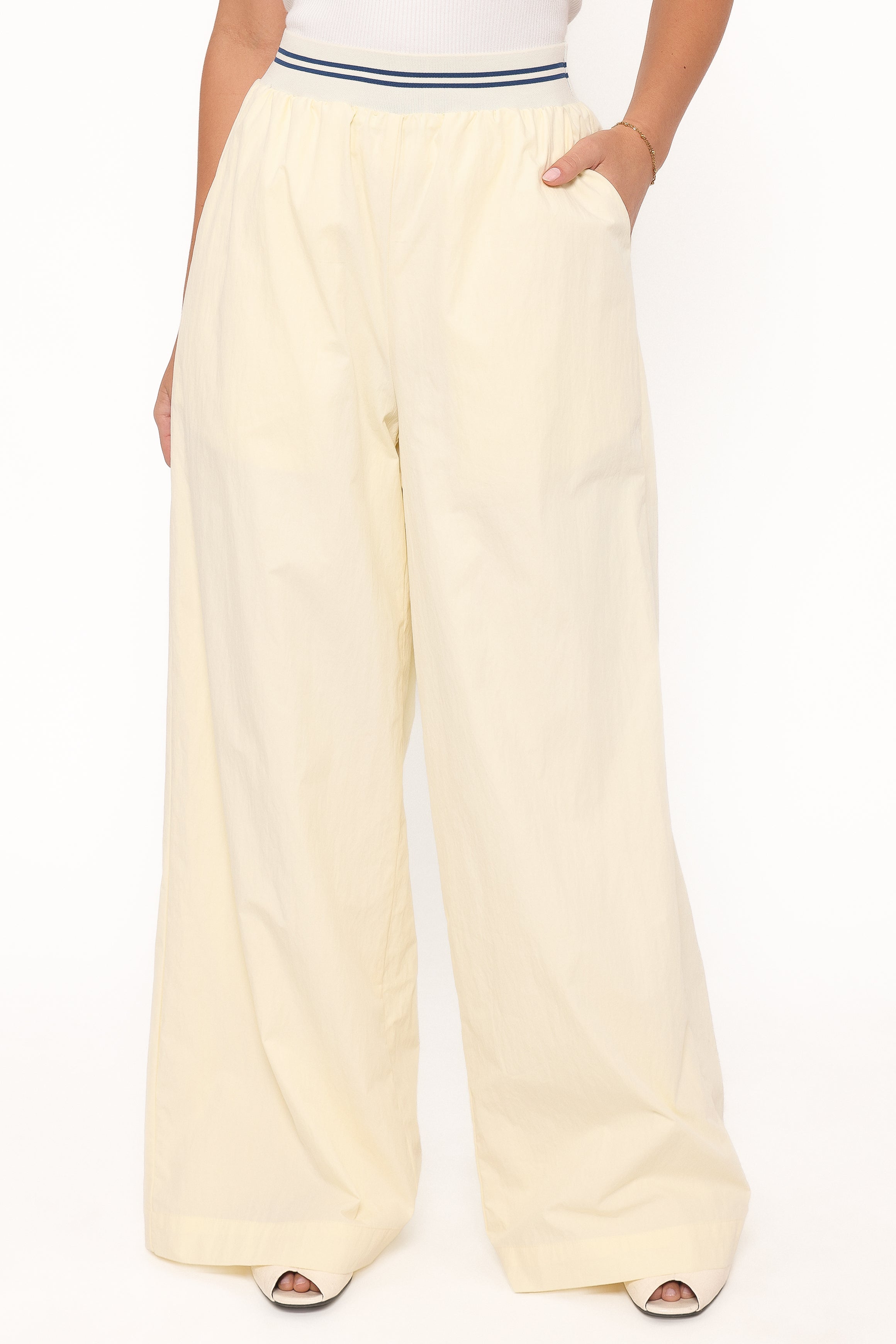 BOTTOMS Adam Wide Leg Pant - Pale Yellow