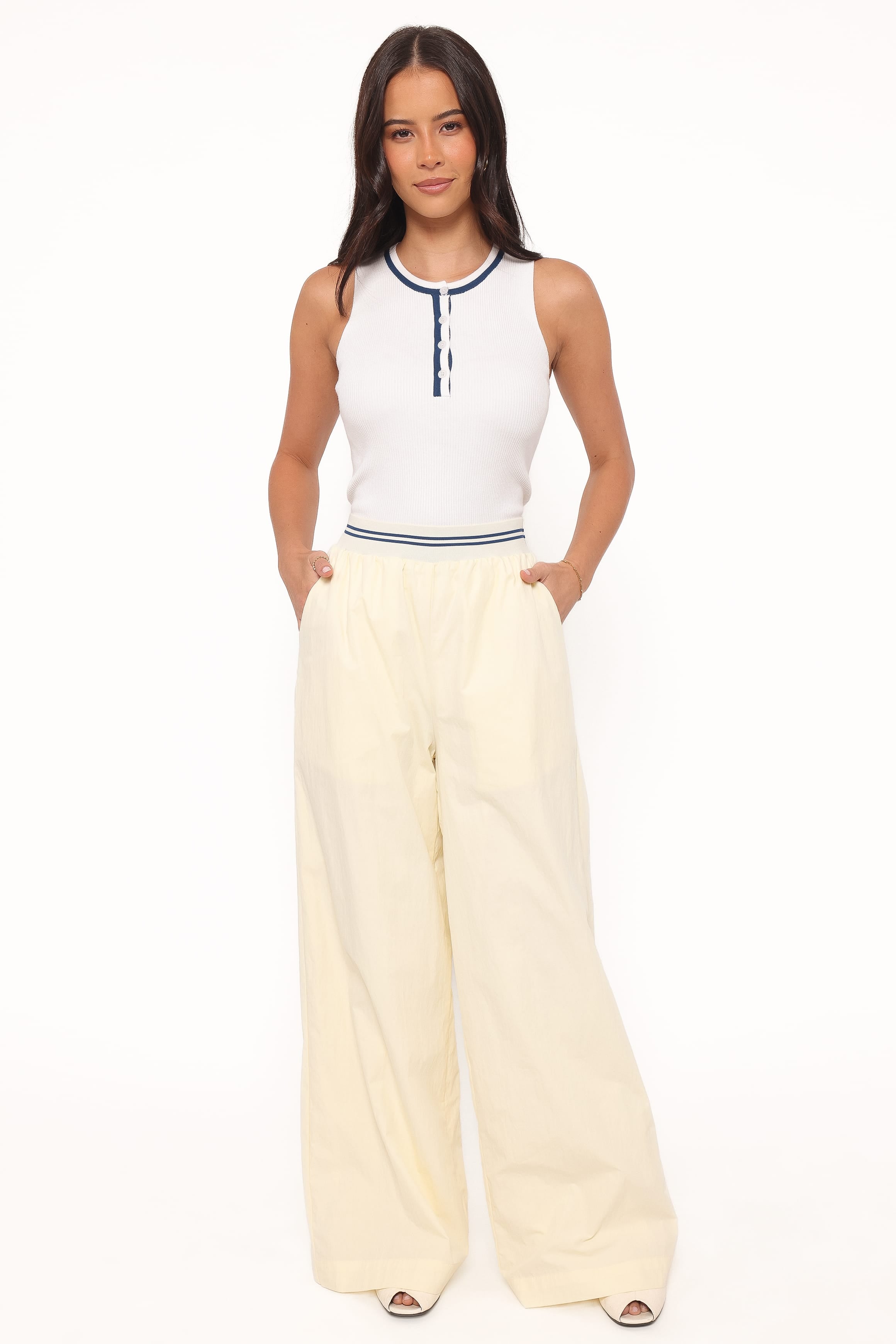 BOTTOMS Adam Wide Leg Pant - Pale Yellow