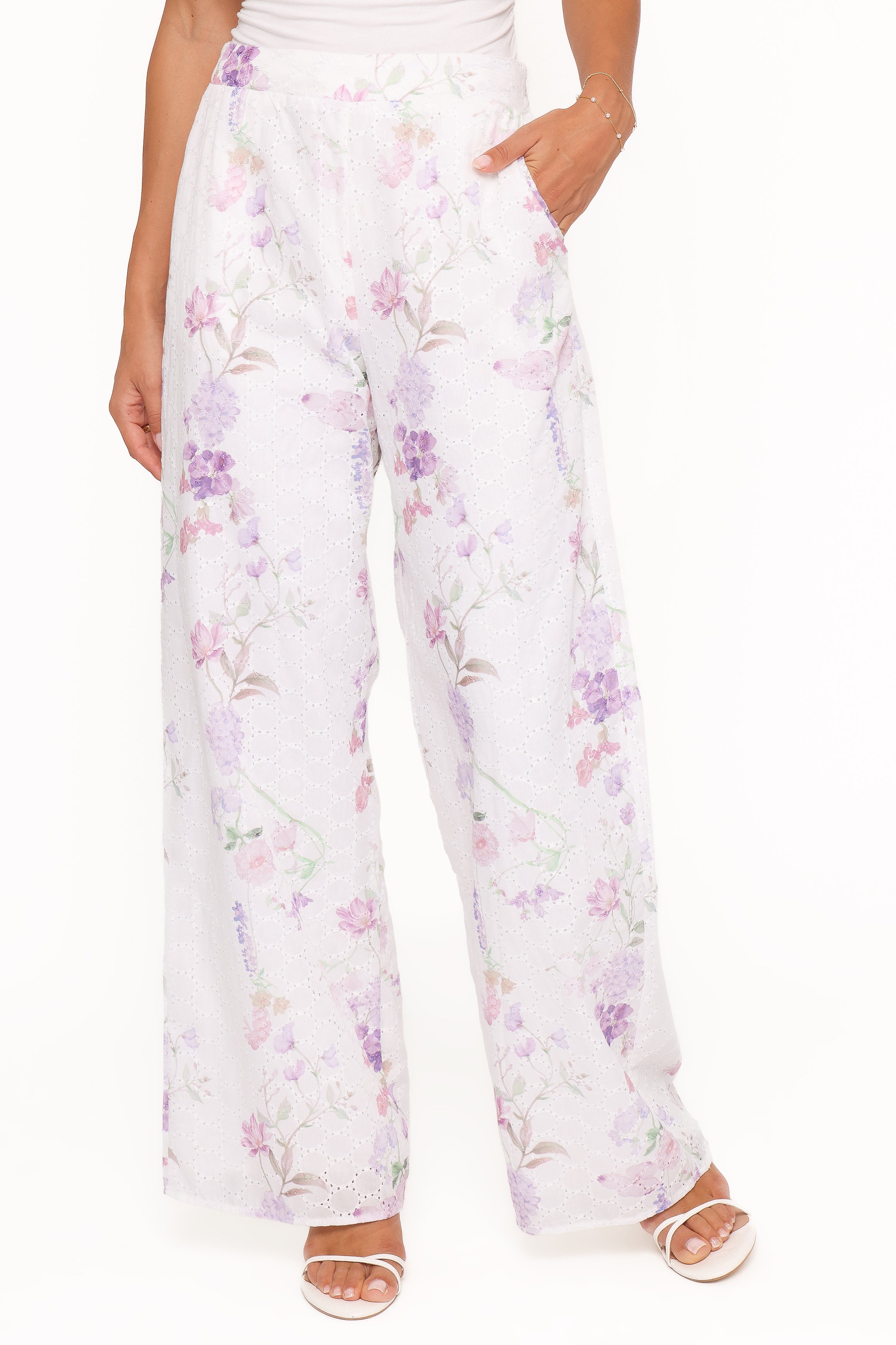 BOTTOMS Adams Fitted Pant - Purple Floral