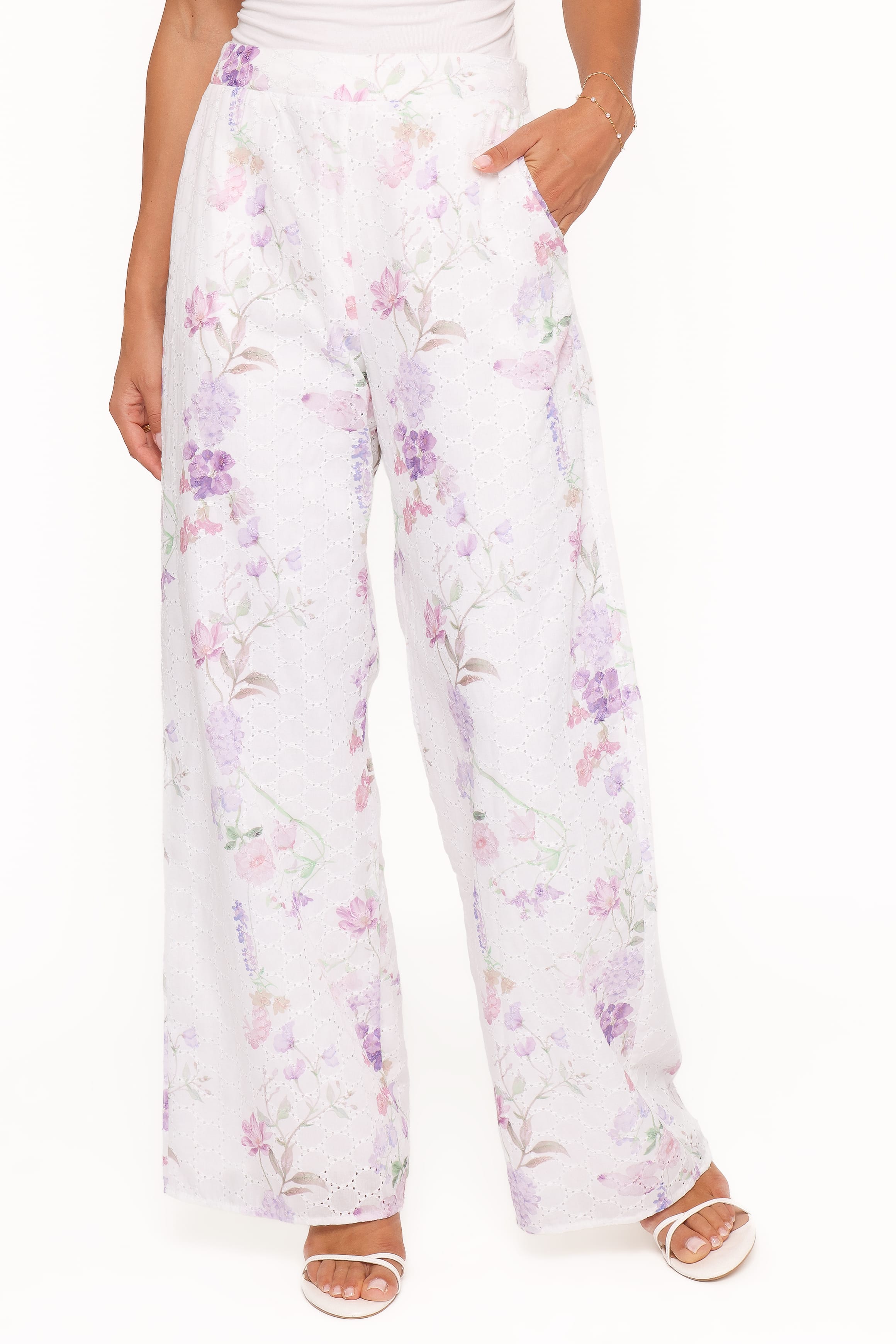 BOTTOMS Adams Fitted Pant - Purple Floral