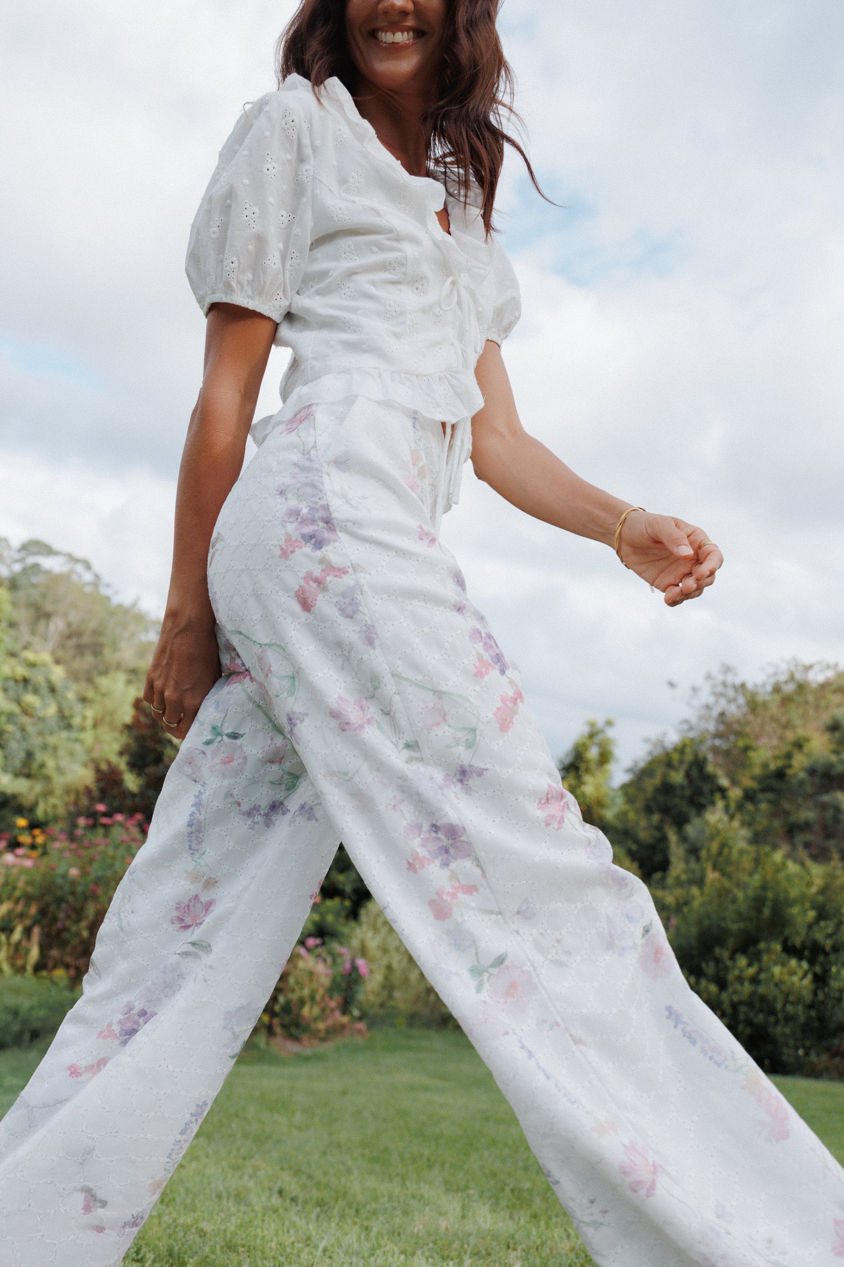 BOTTOMS Adams Fitted Pant - Purple Floral