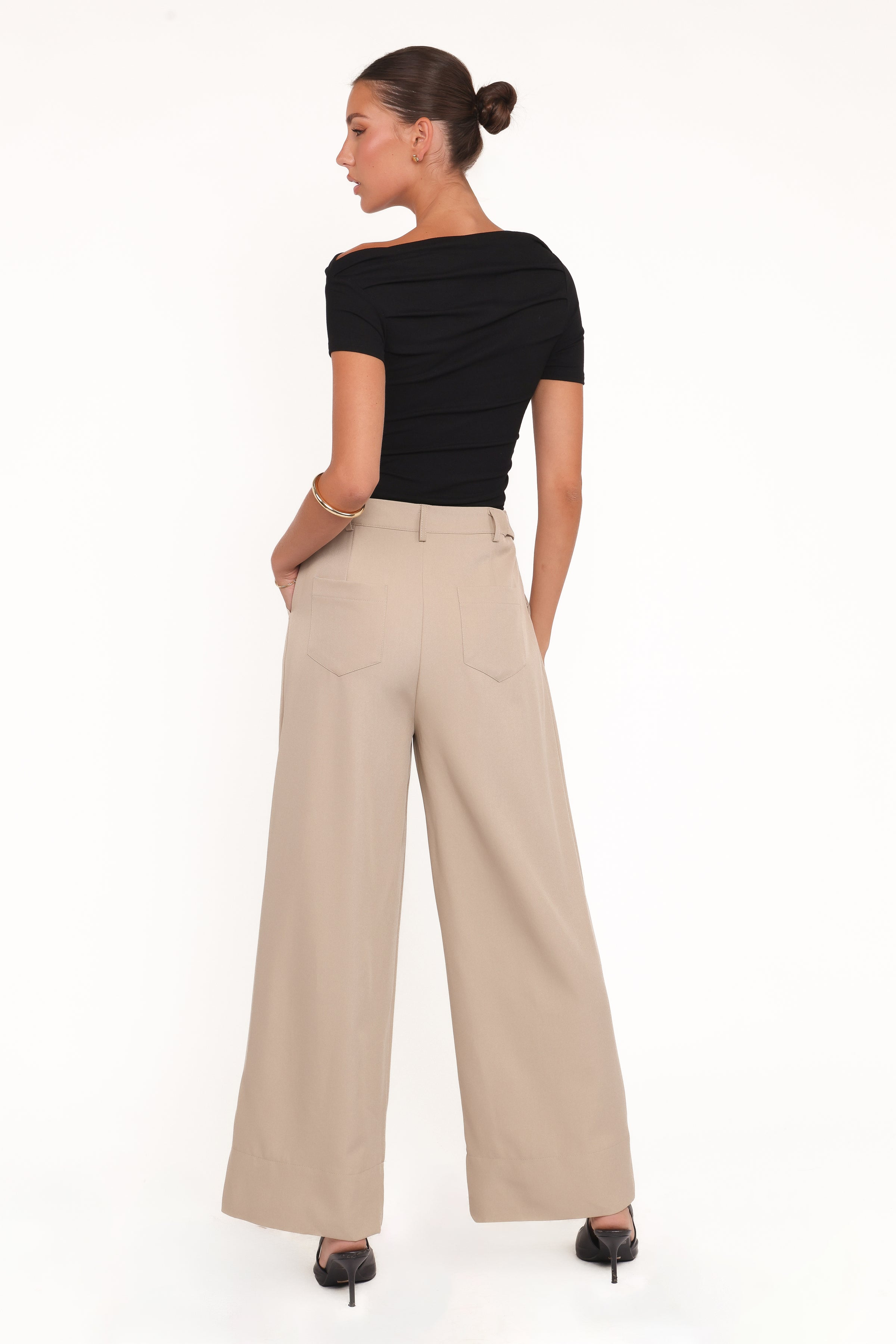 BOTTOMS Adrian Adjustable Waist Pants - Taupe