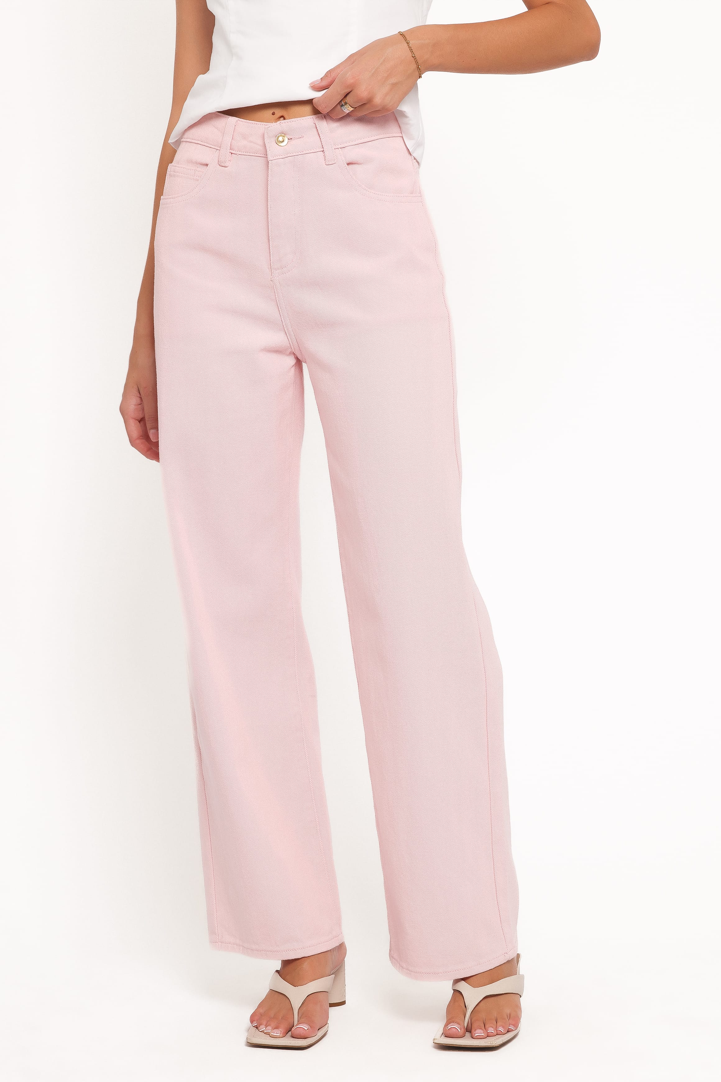 BOTTOMS Ailis Wide Leg Jean - Dusty Pink