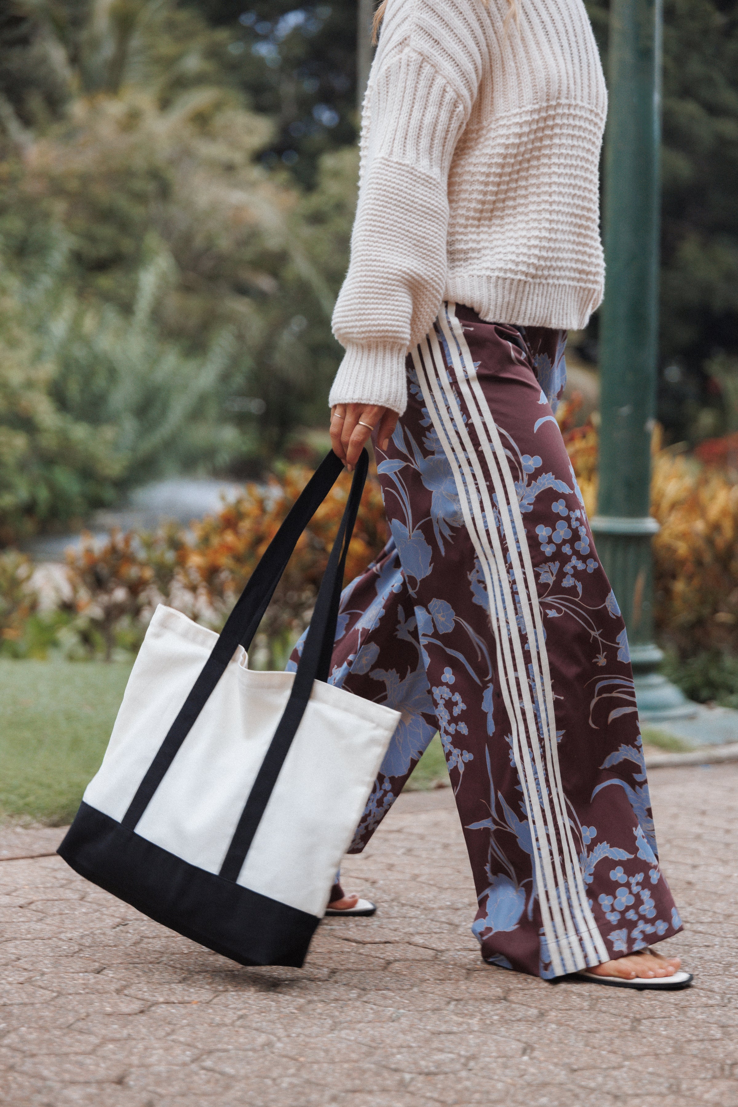 BOTTOMS Aine Wide Leg Tailored Pant - Burgundy Floral