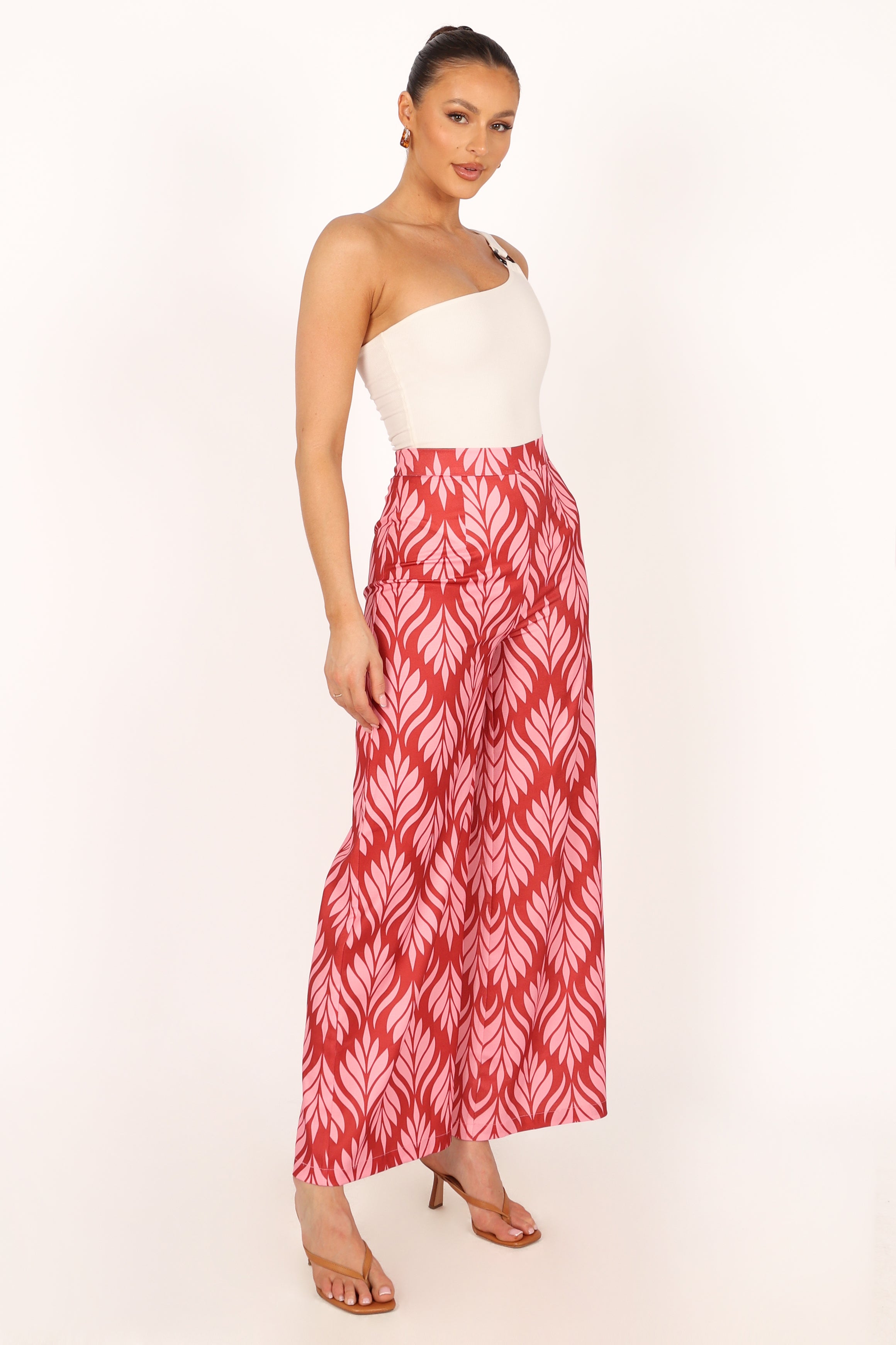 BOTTOMS @Alexia Wide Leg Pants - Pink
