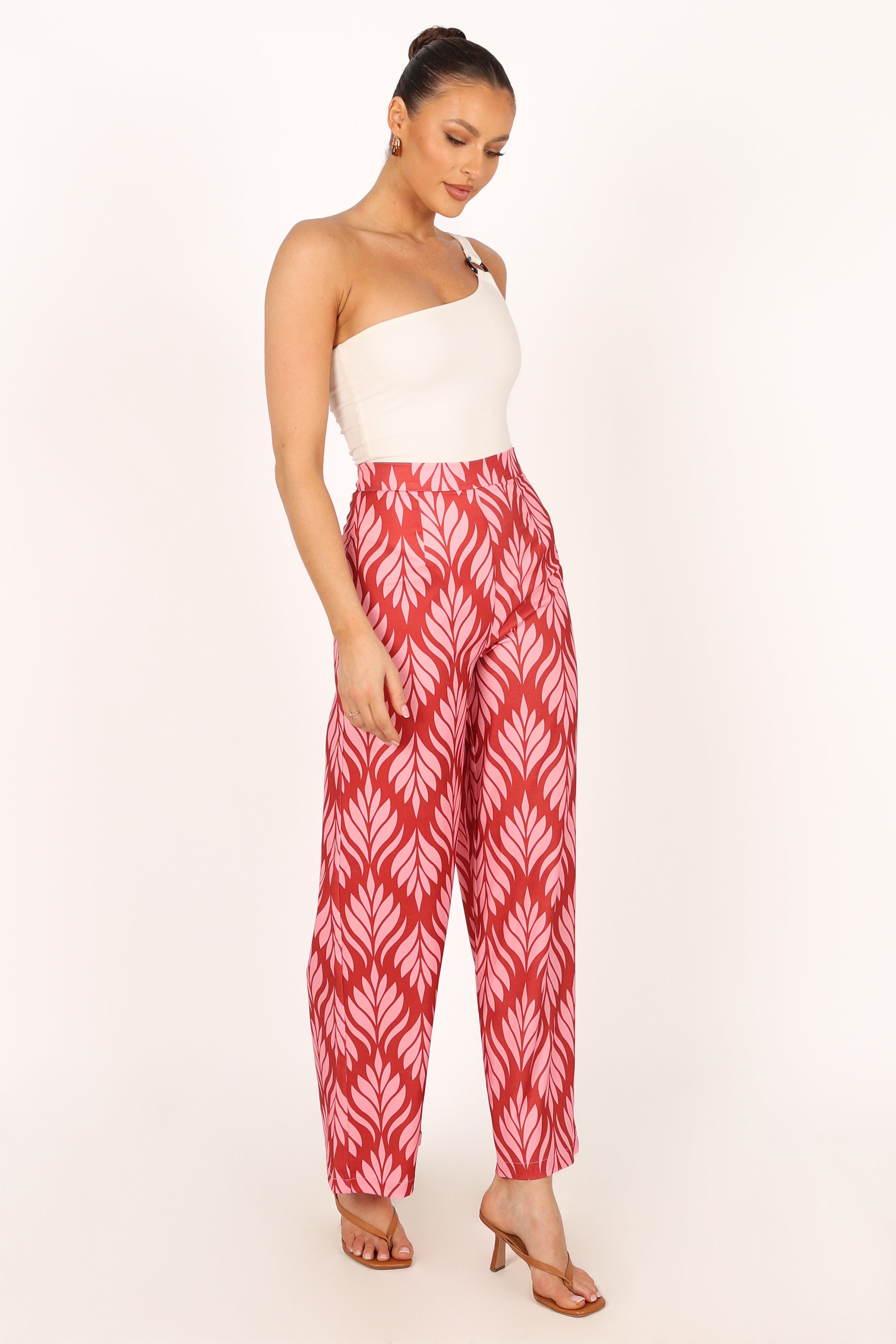 BOTTOMS @Alexia Wide Leg Pants - Pink