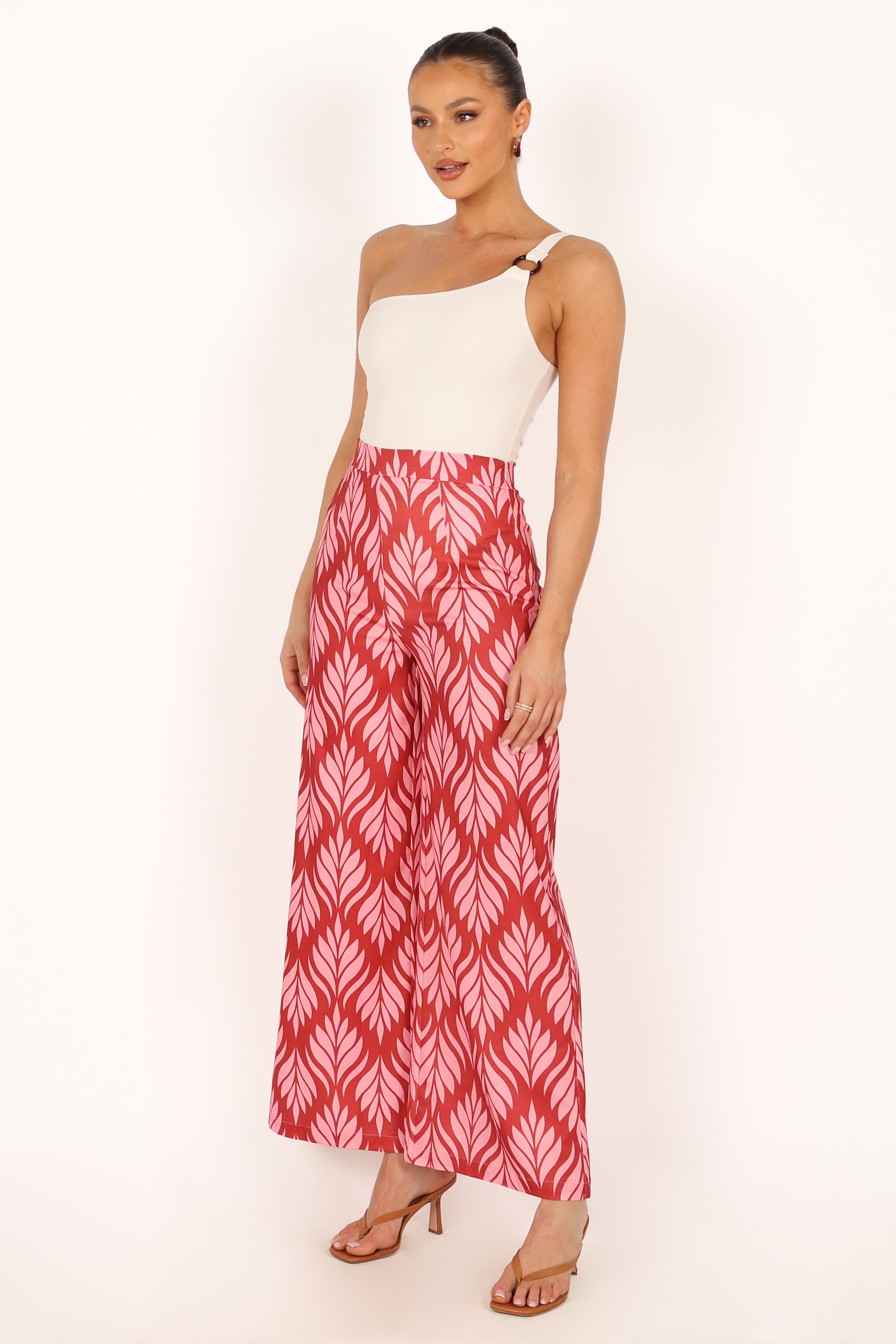 BOTTOMS @Alexia Wide Leg Pants - Pink