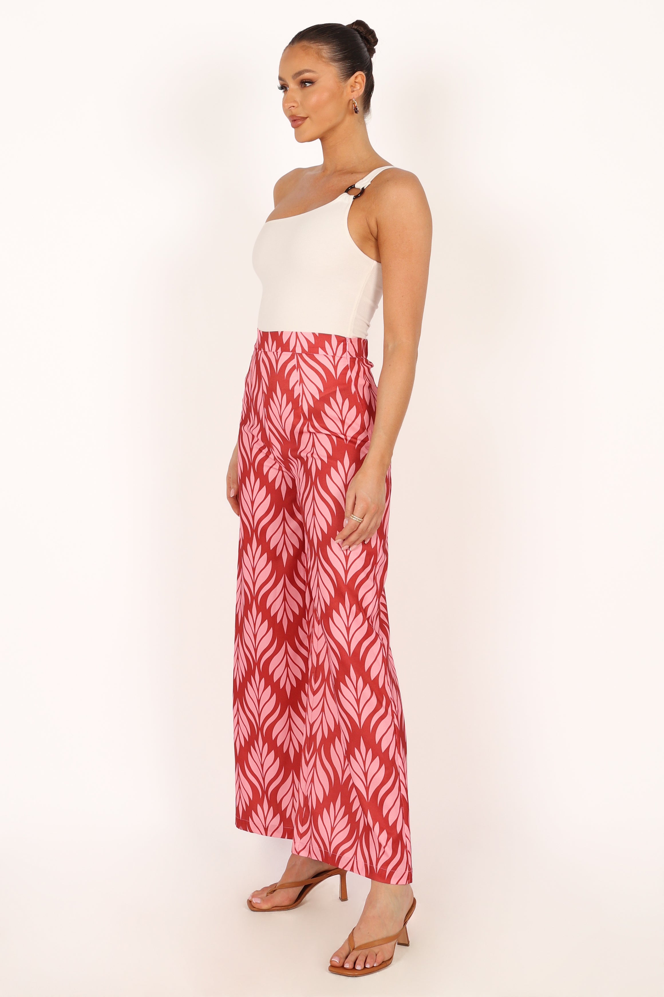 BOTTOMS @Alexia Wide Leg Pants - Pink