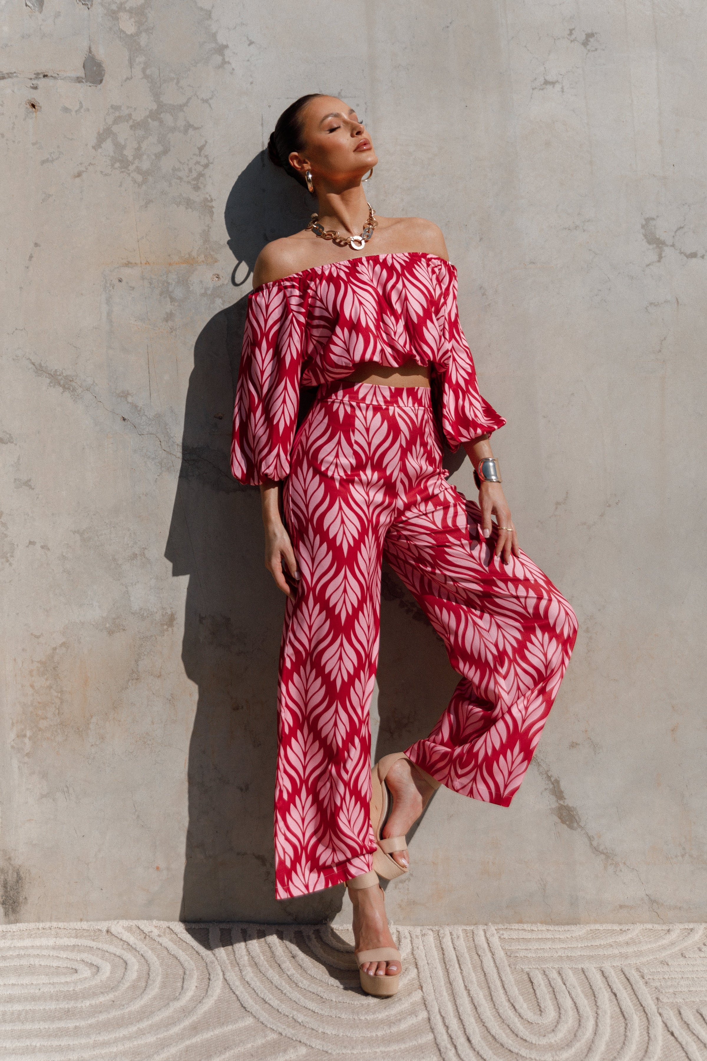 BOTTOMS Alexia Wide Leg Pants - Pink