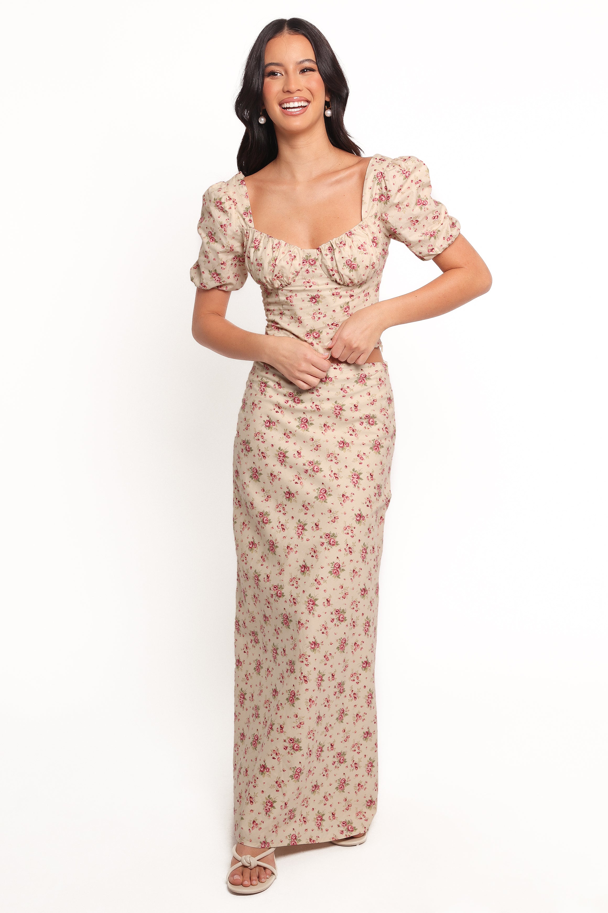 BOTTOMS Annly Maxi Skirt - Red Floral