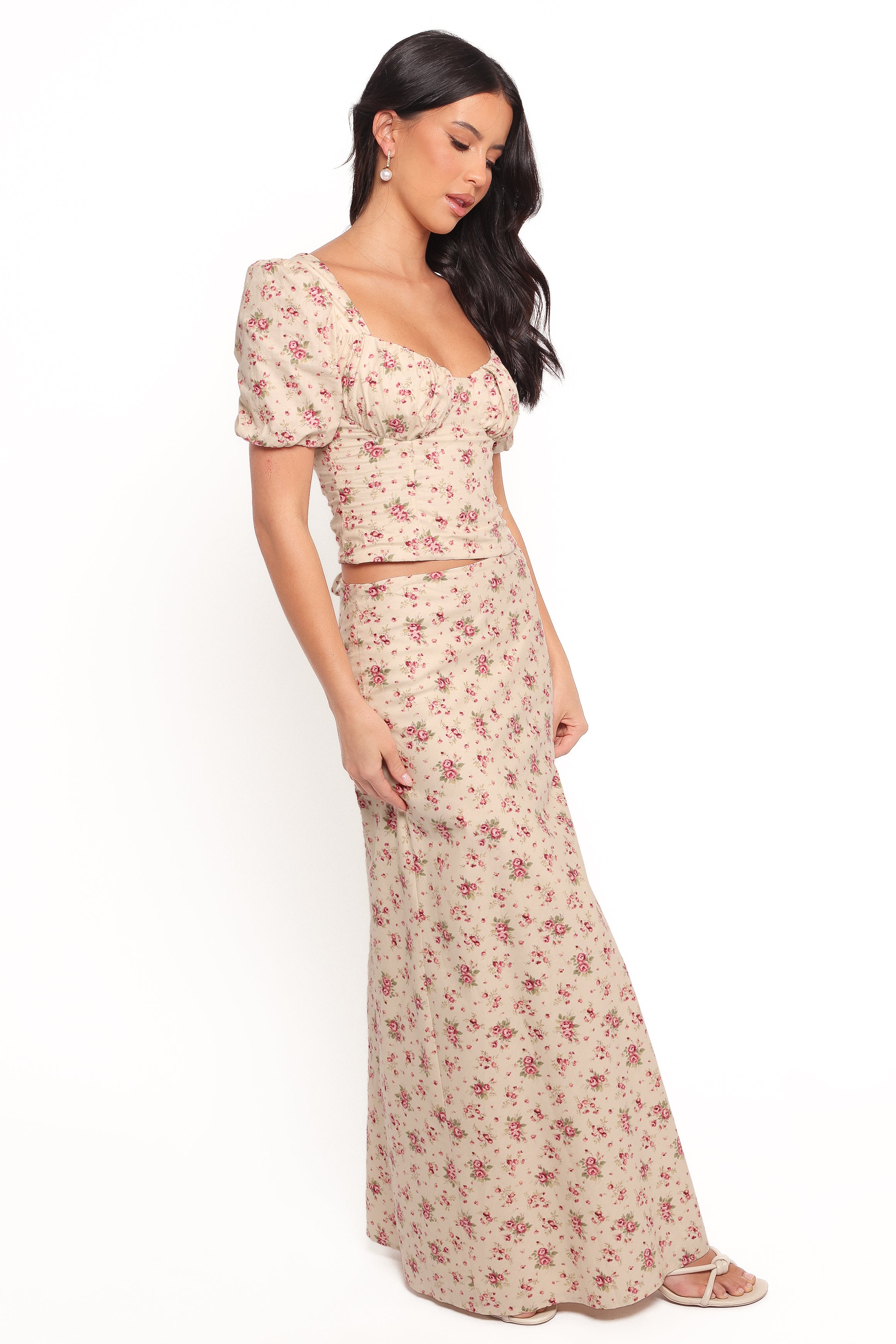 BOTTOMS Annly Maxi Skirt - Red Floral