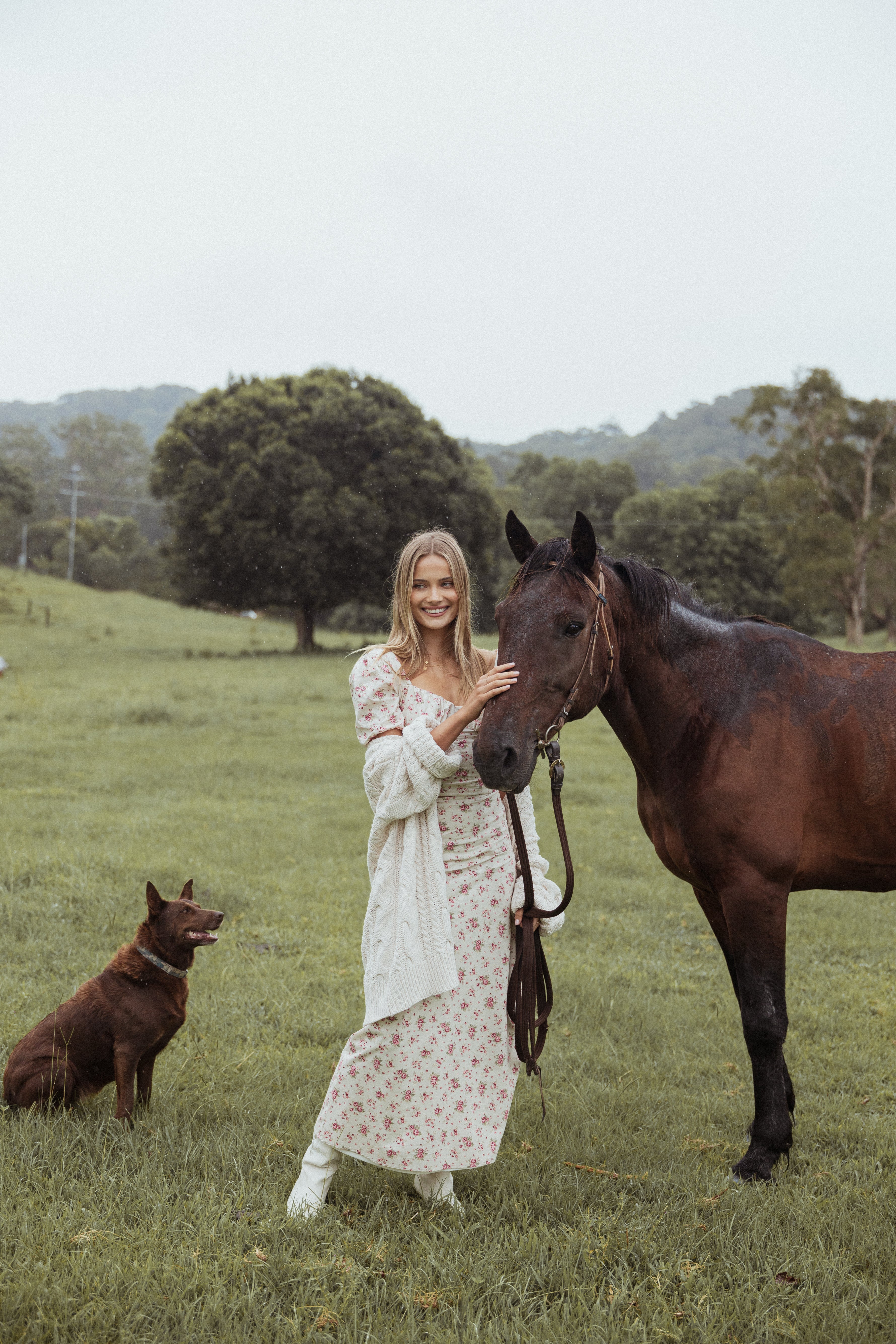 BOTTOMS Annly Maxi Skirt - Red Floral