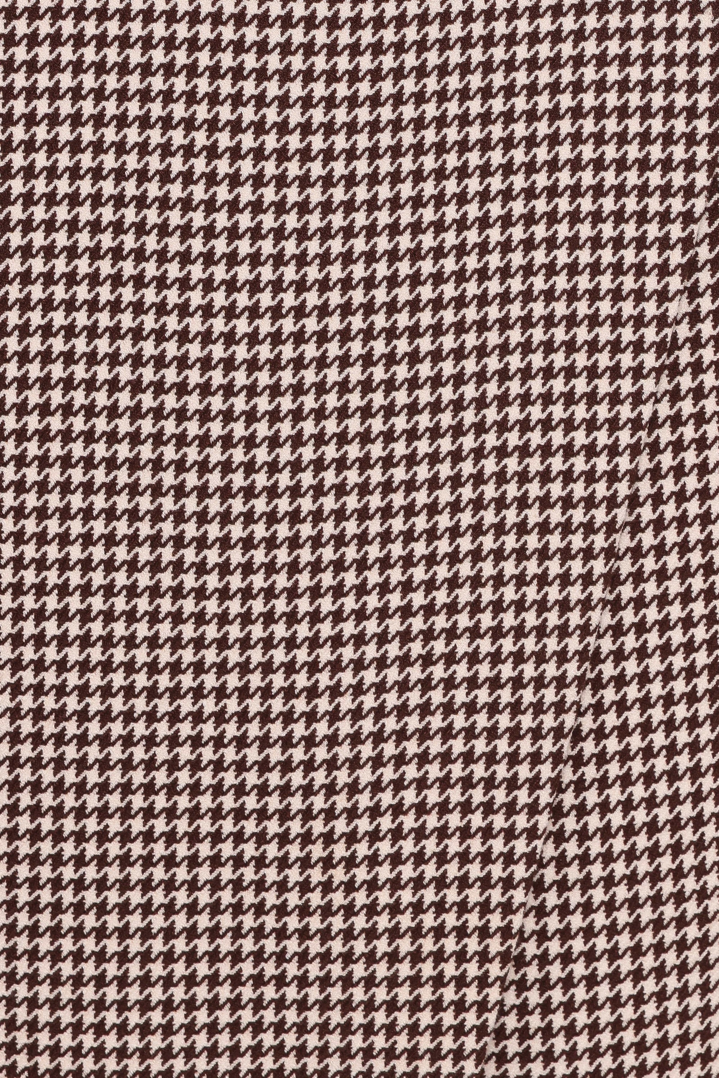 BOTTOMS Ariela Wrap Front Midi Skirt - Brown Houndstooth