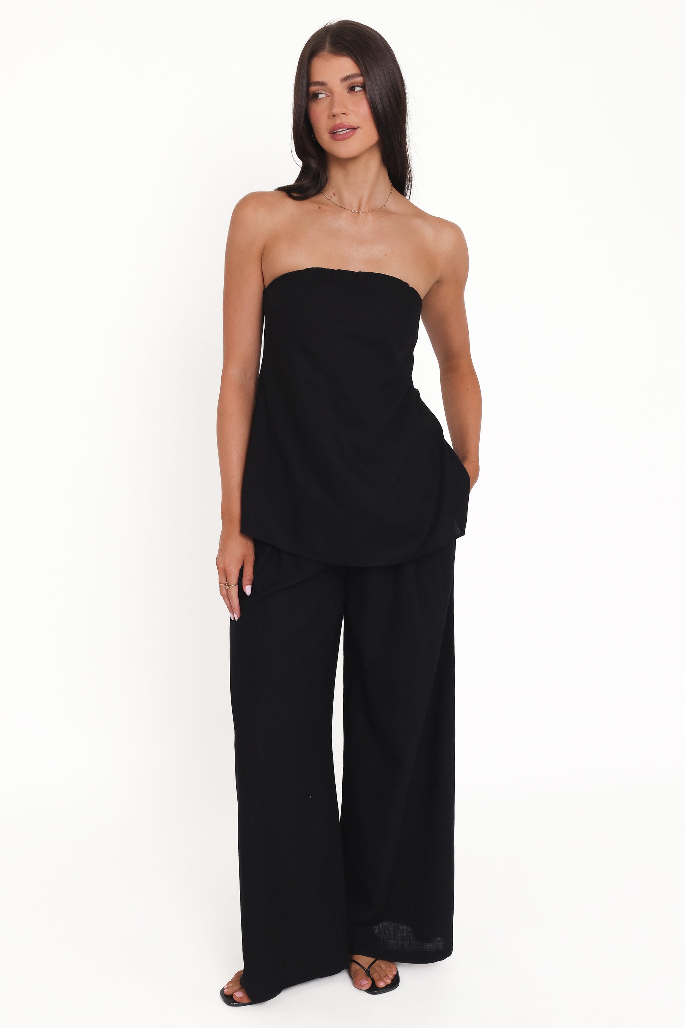 BOTTOMS Arles Wide Leg Pants - Black