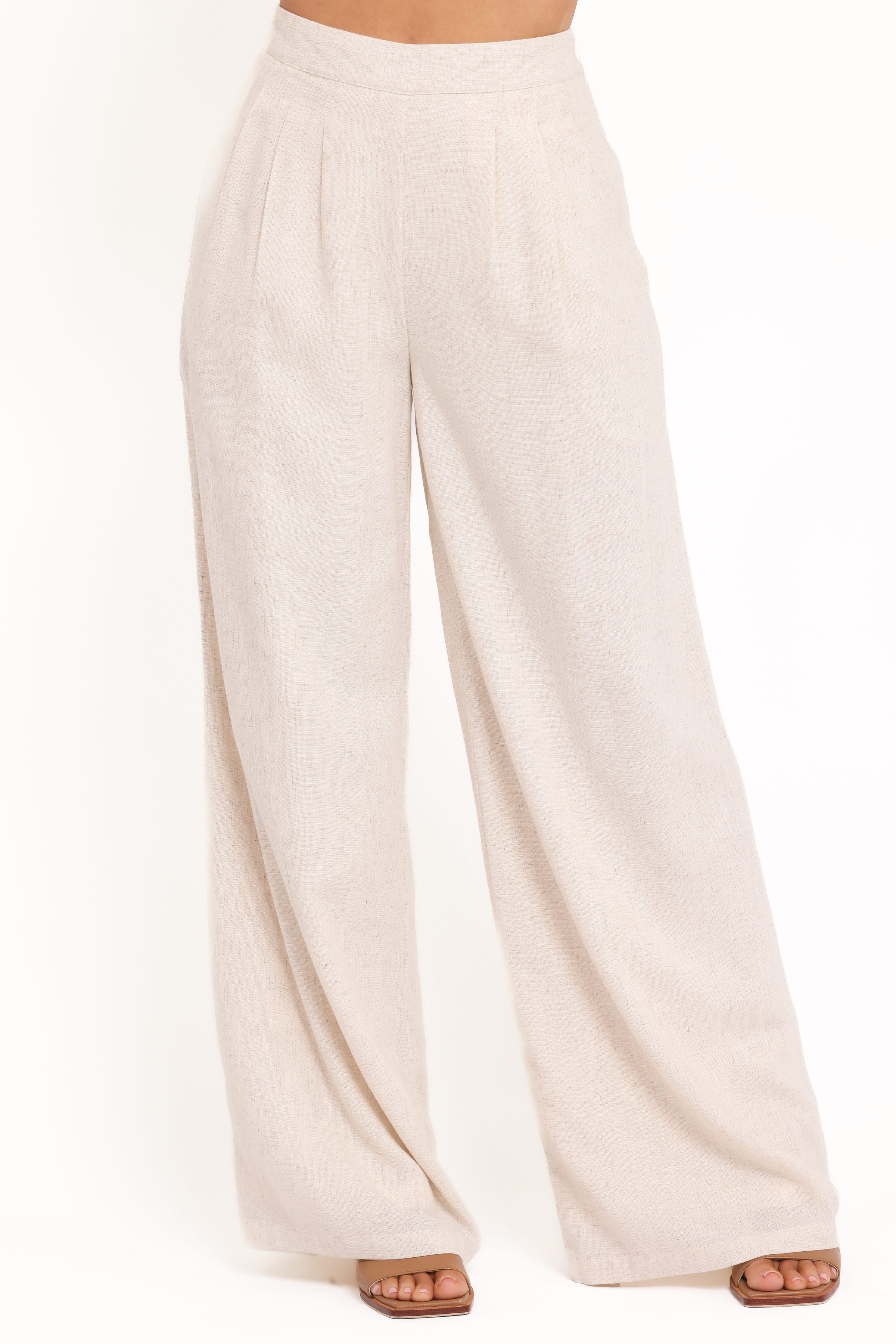 BOTTOMS Arles Wide Leg Pants - Oatmeal