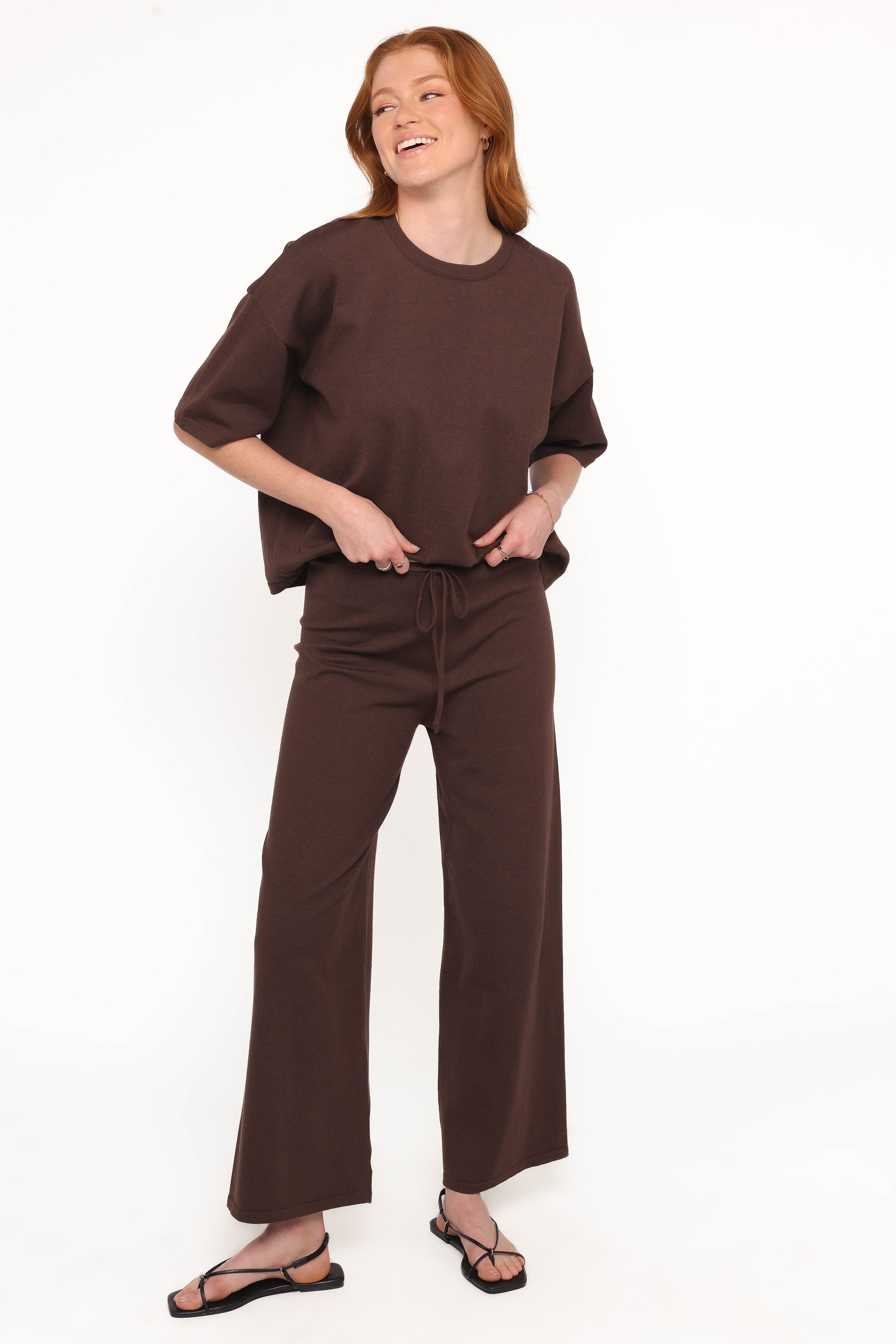 BOTTOMS Ash Knitted Pants - Chocolate