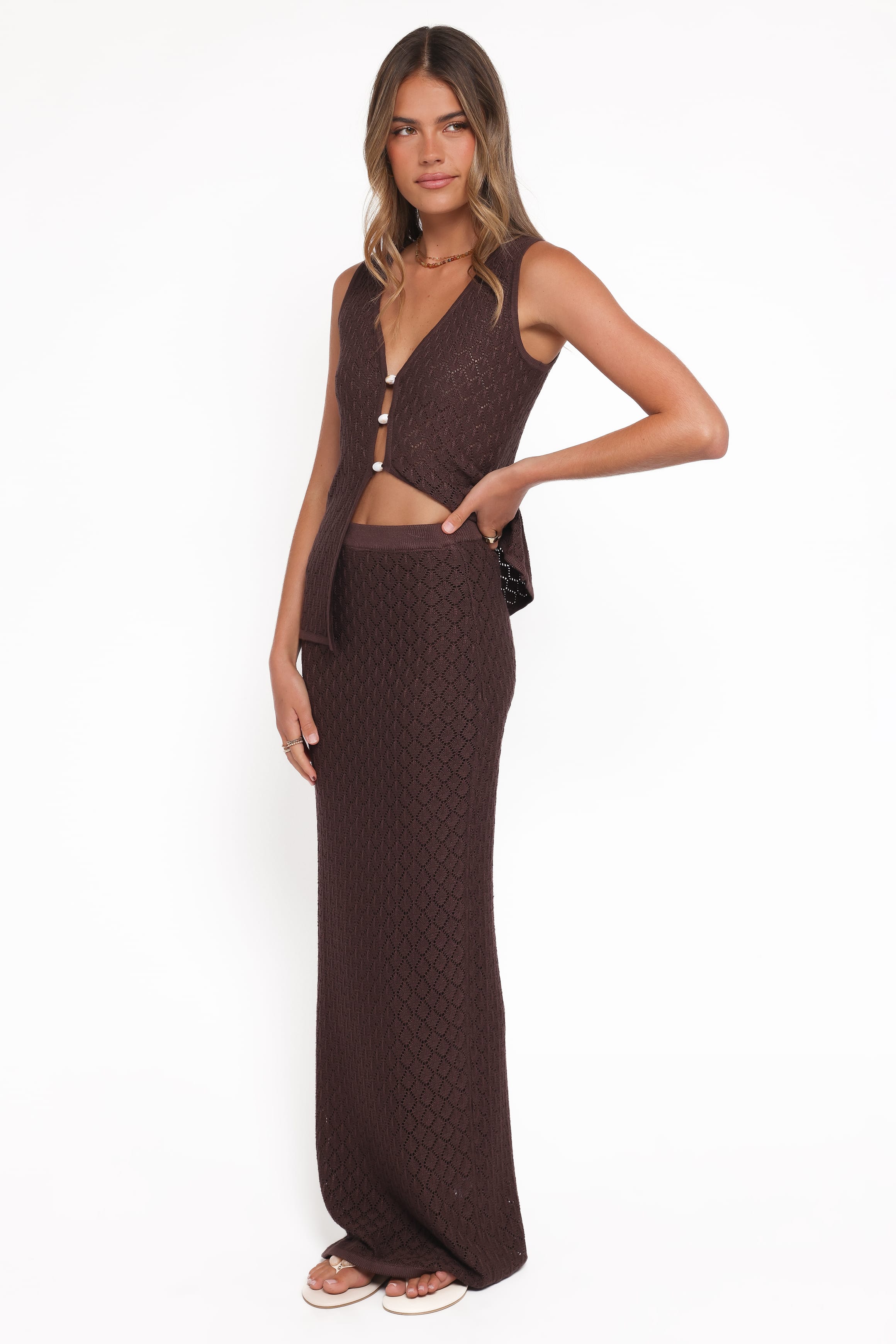 BOTTOMS Asplie Knit Maxi Skirt - Espresso