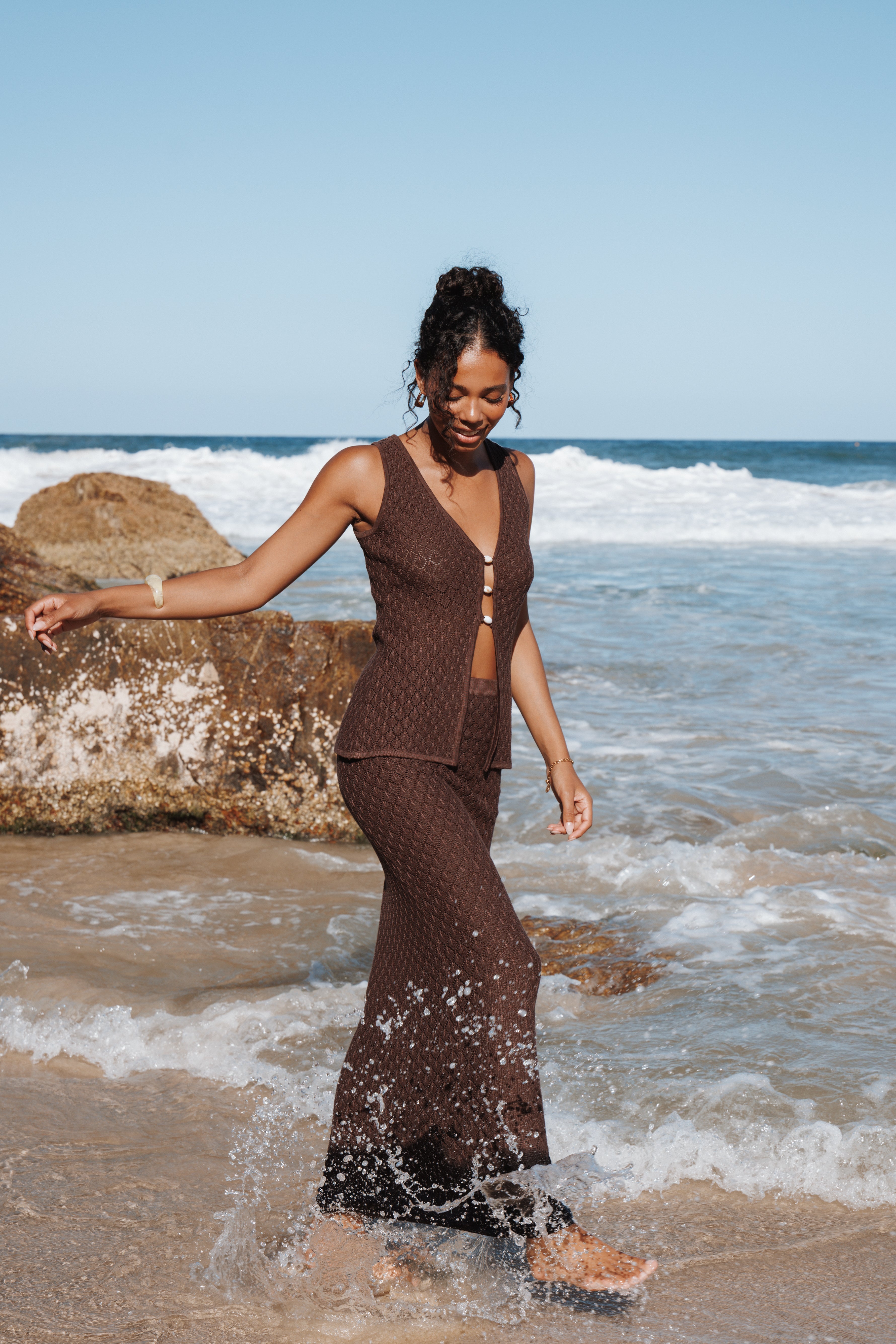 BOTTOMS Asplie Knit Maxi Skirt - Espresso