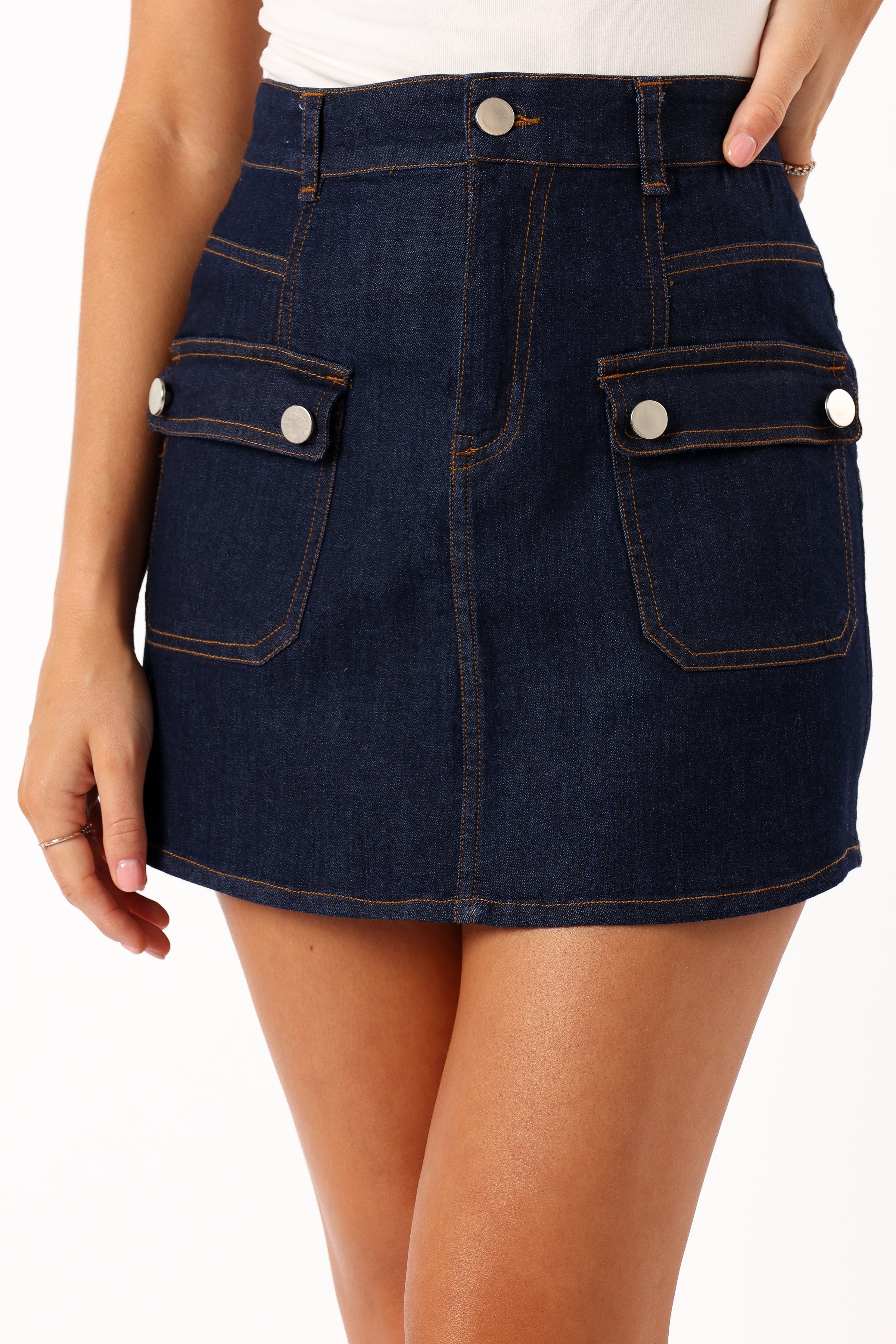 BOTTOMS @Avery Cargo Mini Skirt - Blue Wash