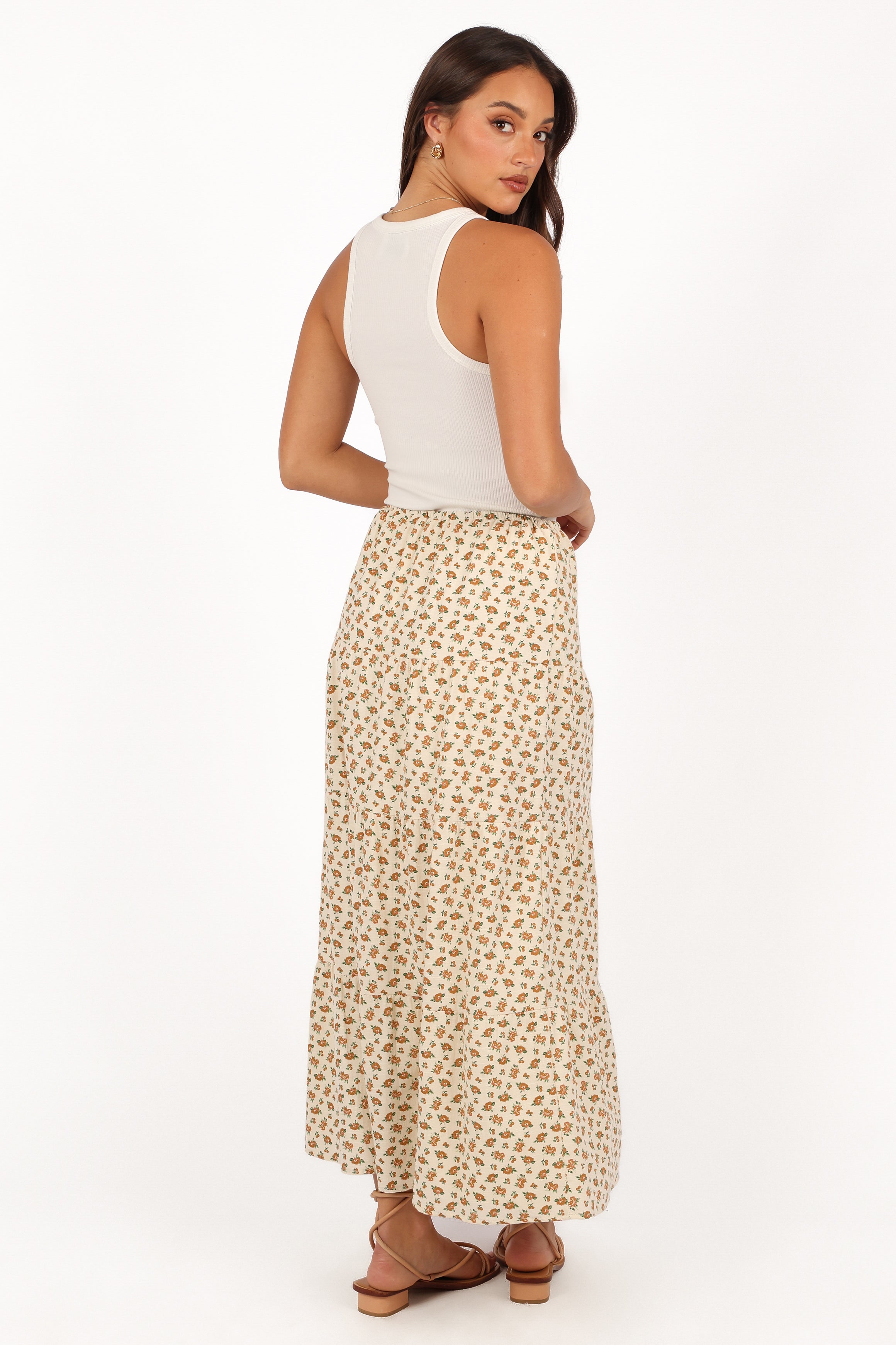 BOTTOMS Bailey Tiered Maxi Skirt - Yellow
