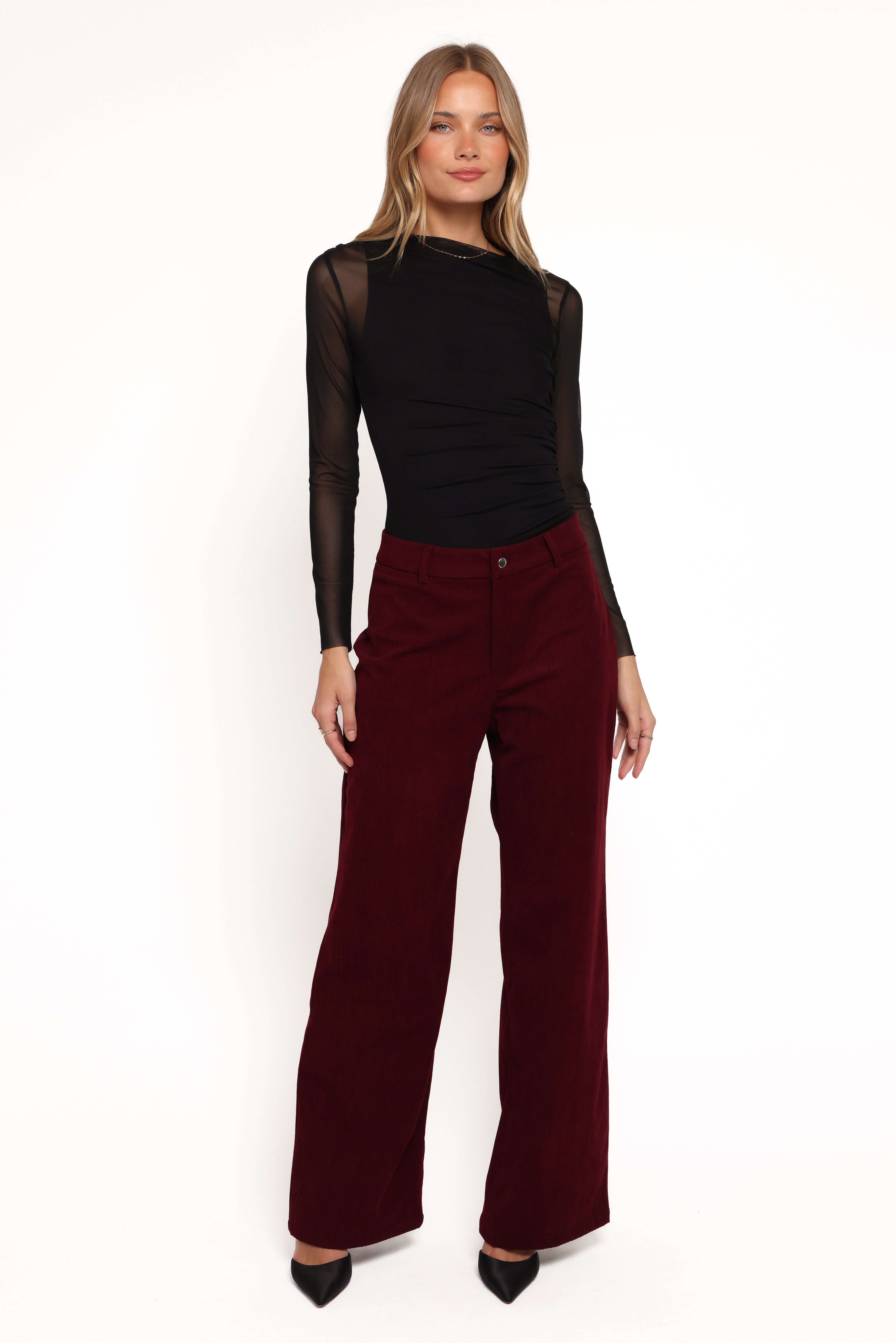 BOTTOMS Barrett Corduroy Pant - Berry