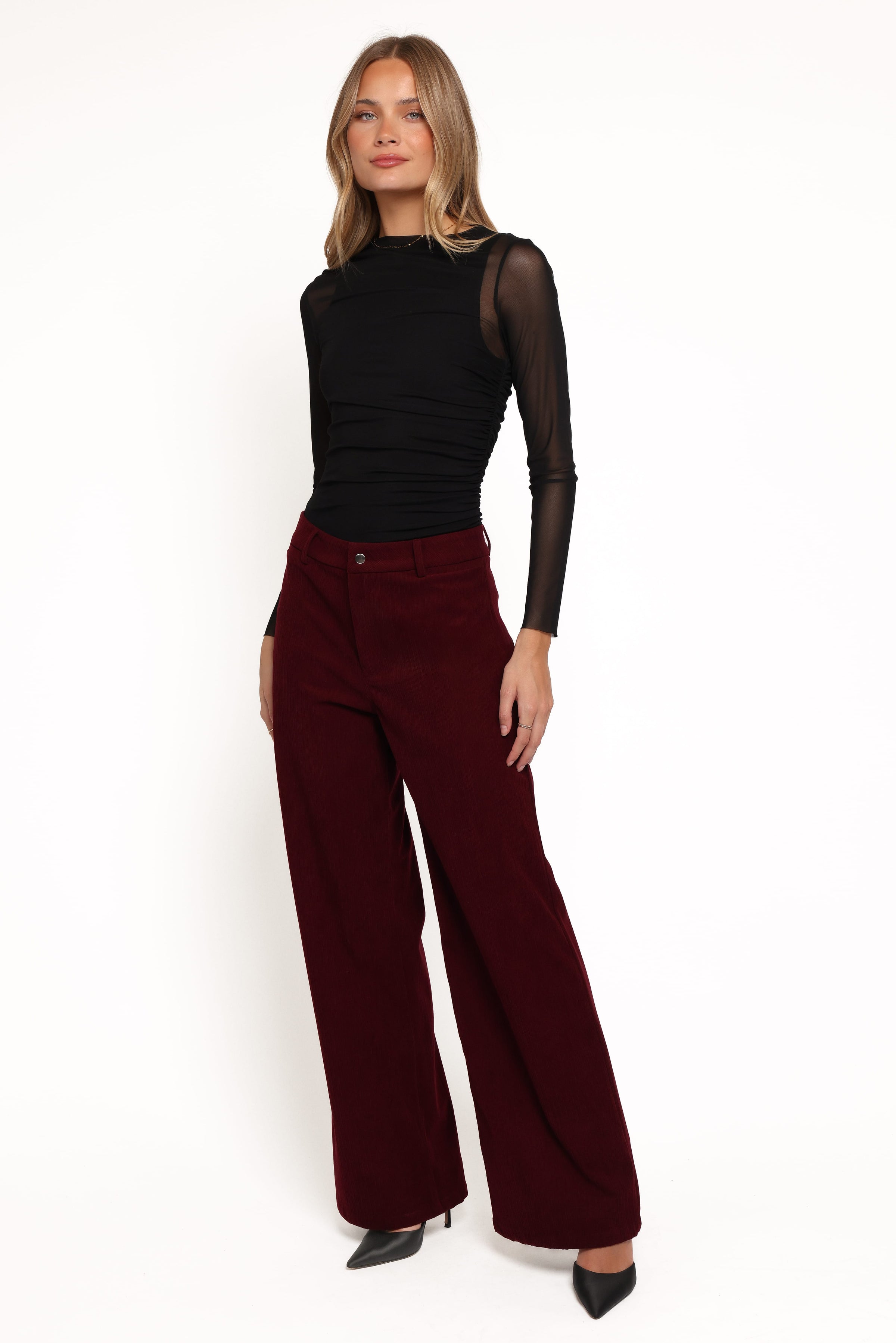 BOTTOMS Barrett Corduroy Pant - Berry