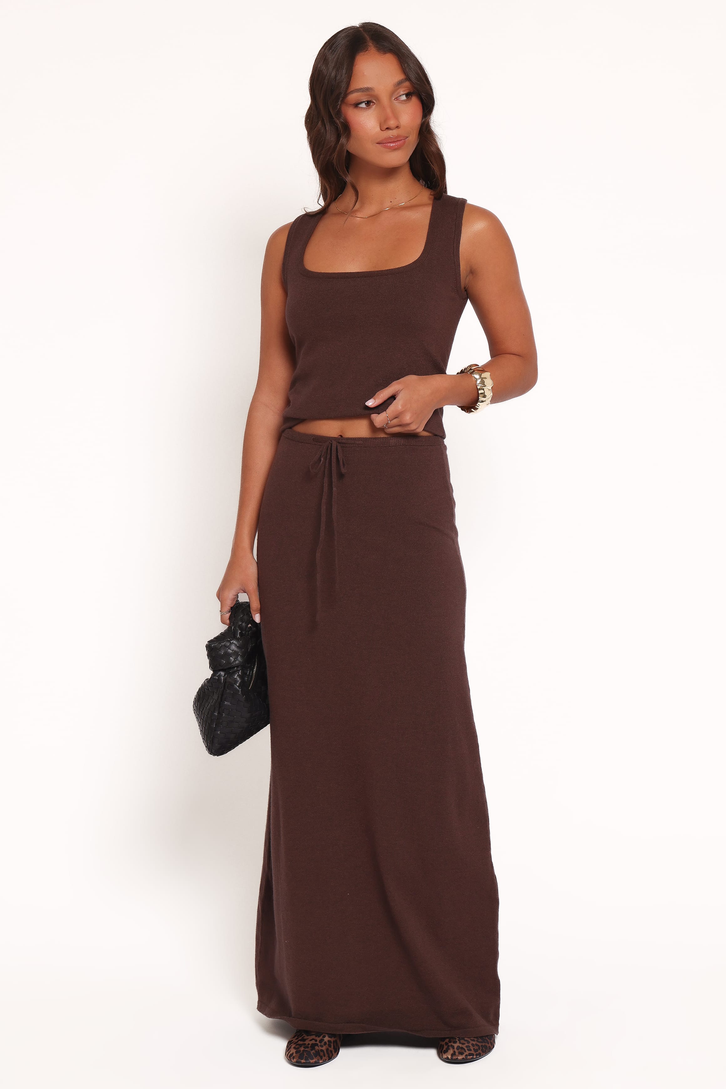 BOTTOMS Beatrice Knitted Skirt - Chocolate
