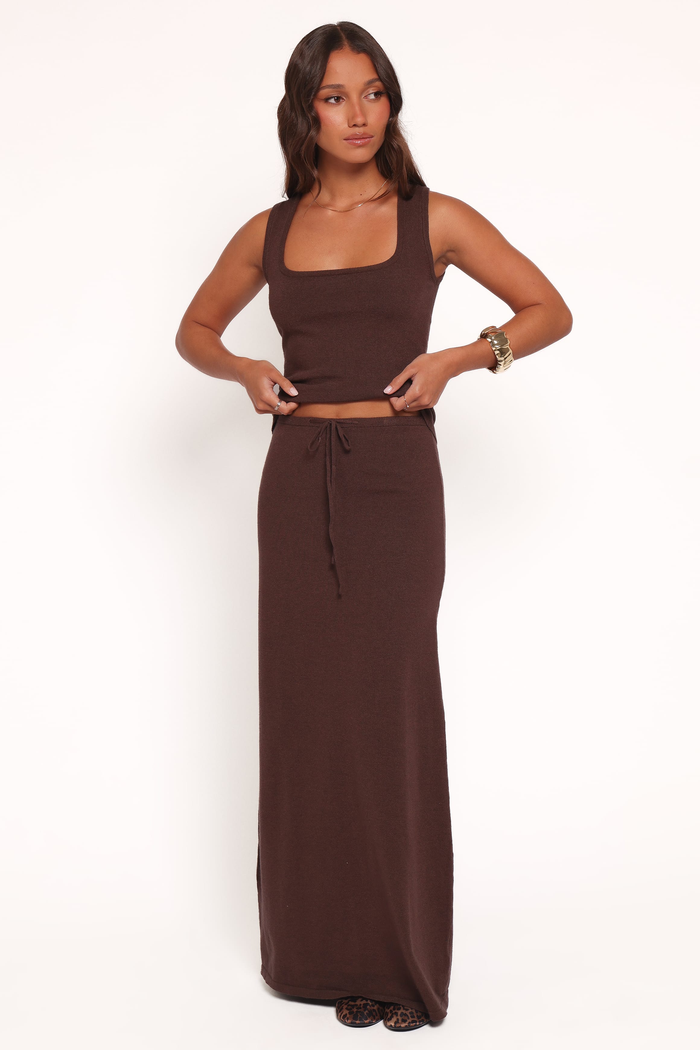 BOTTOMS Beatrice Knitted Skirt - Chocolate
