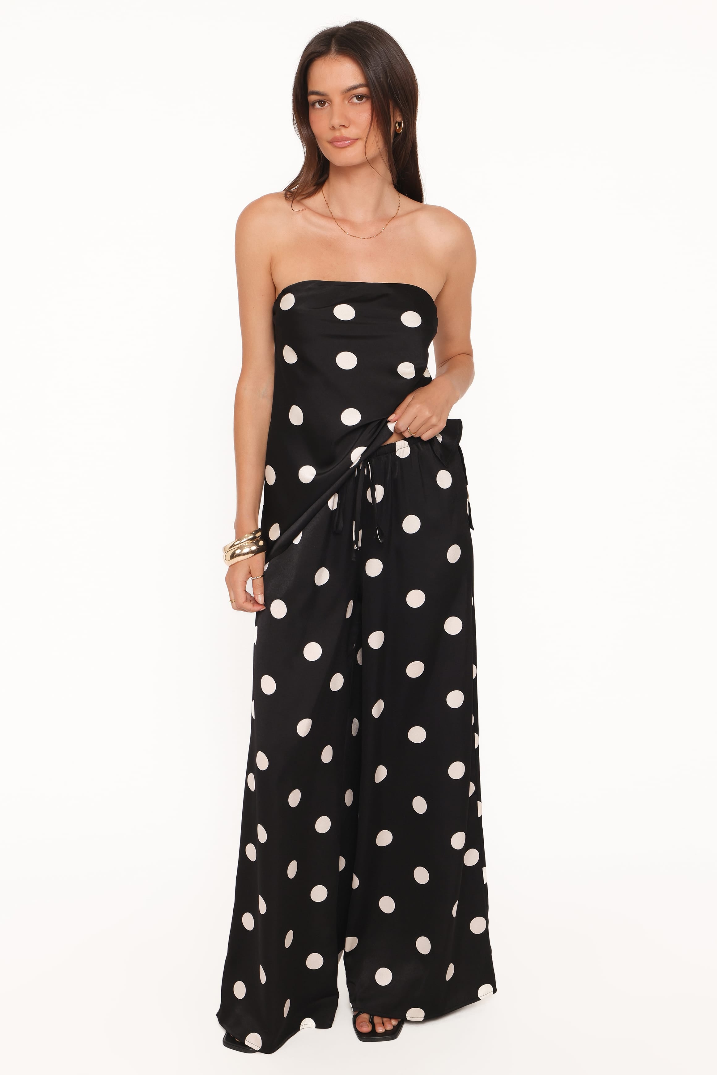 BOTTOMS Belinda Drawstring Pant - Black/Cream