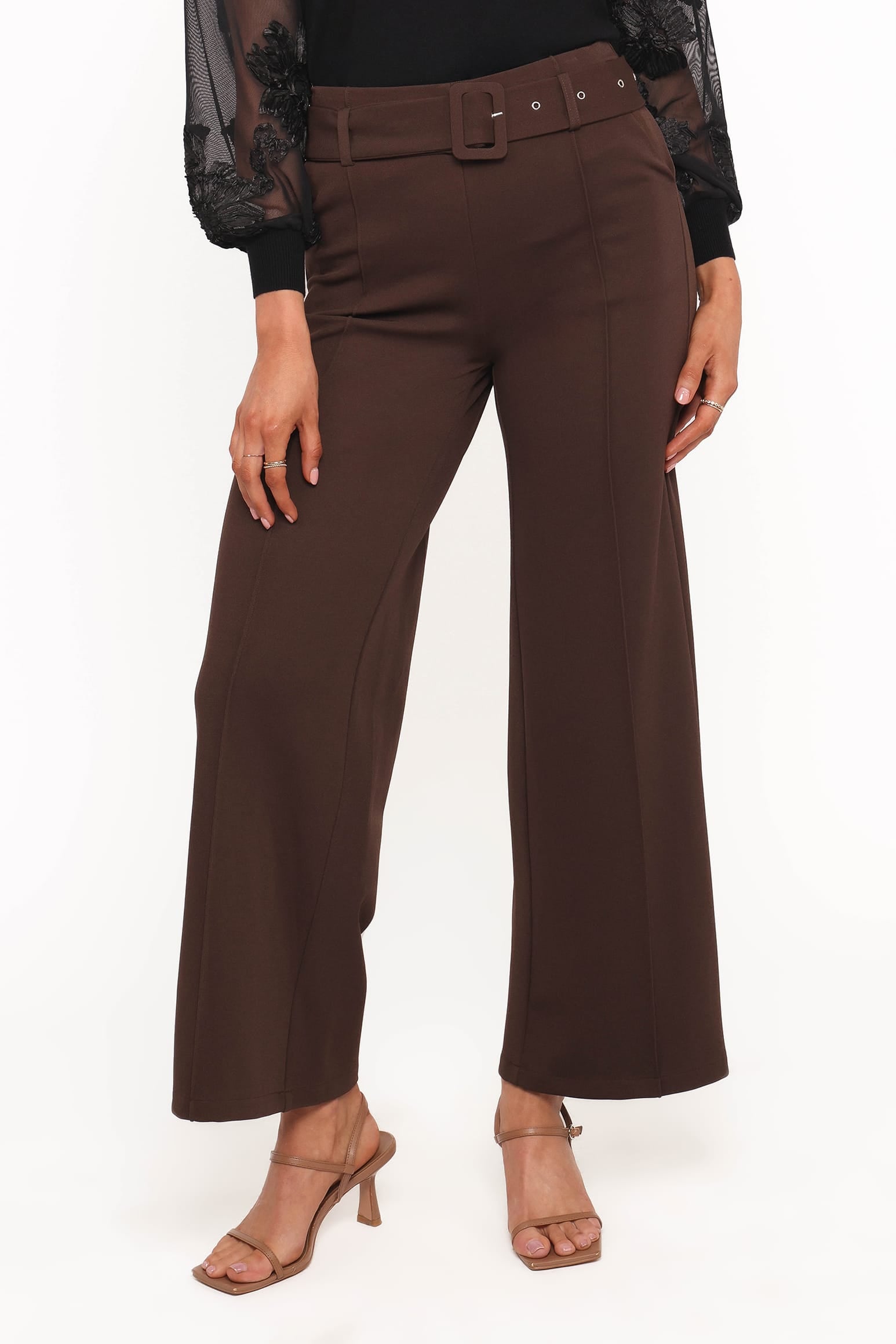 BOTTOMS Benton Belted Pant - Brown