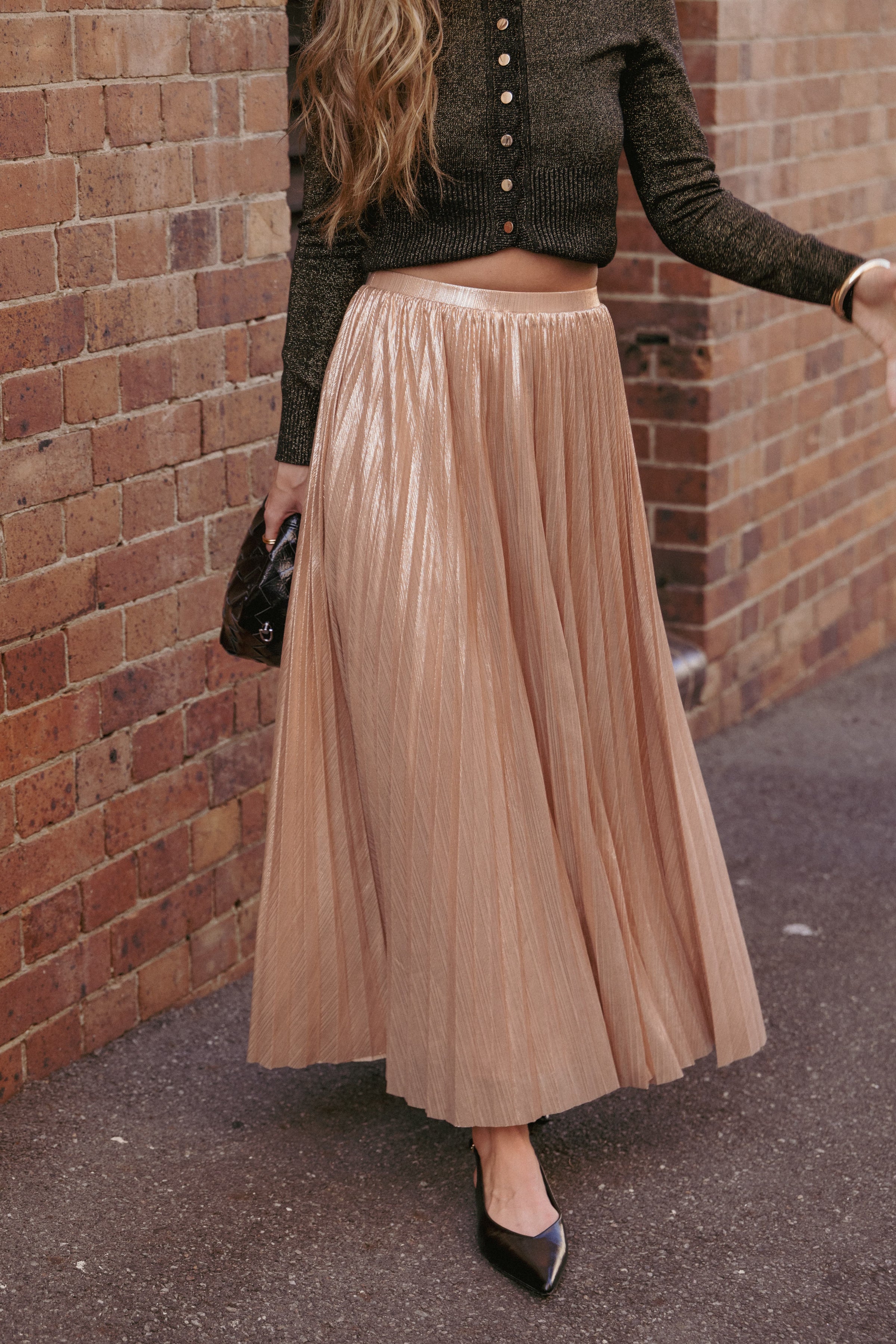 BOTTOMS Bethy Maxi Skirt - Gold