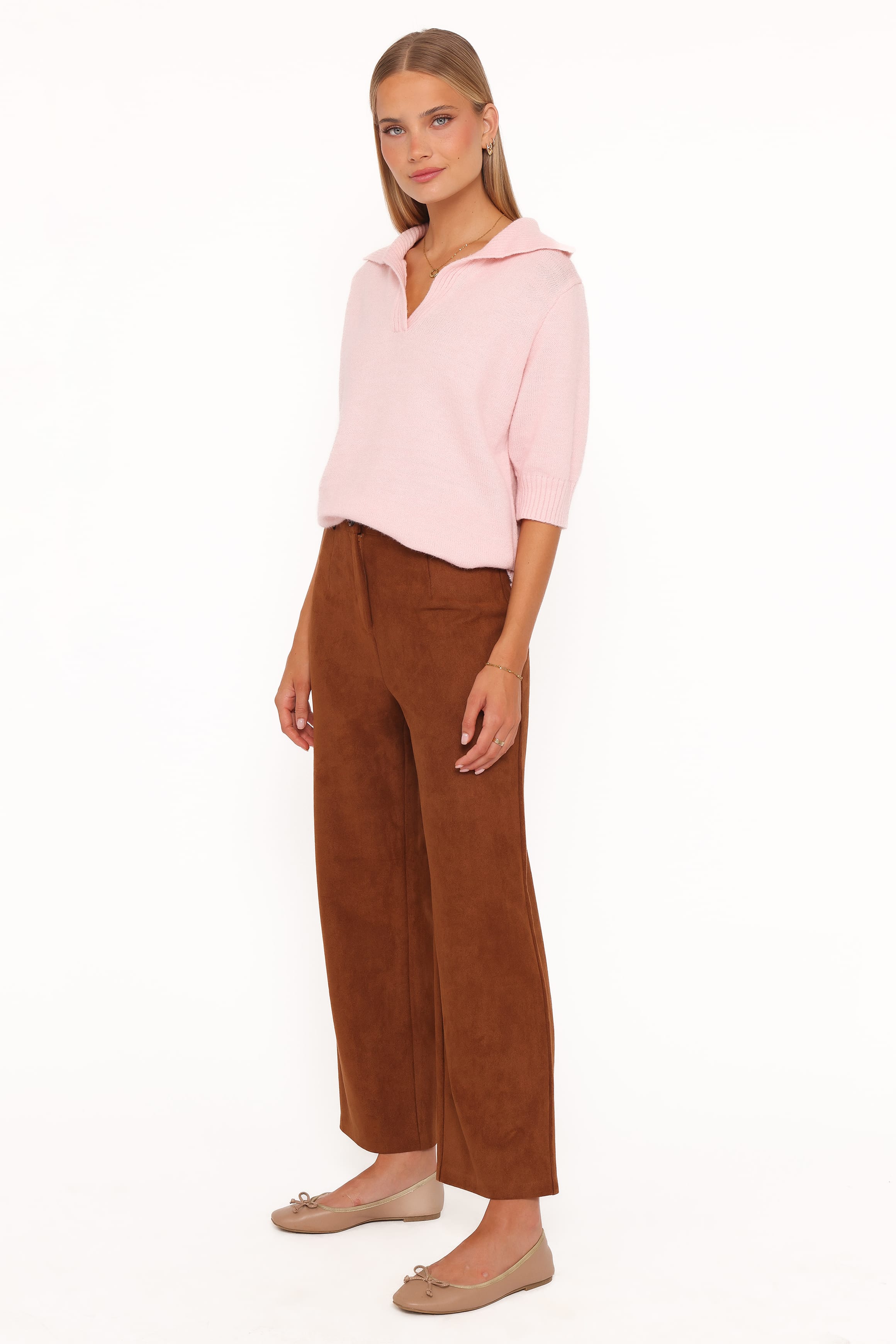 BOTTOMS Bodie Faux Suede Pant - Copper Tan