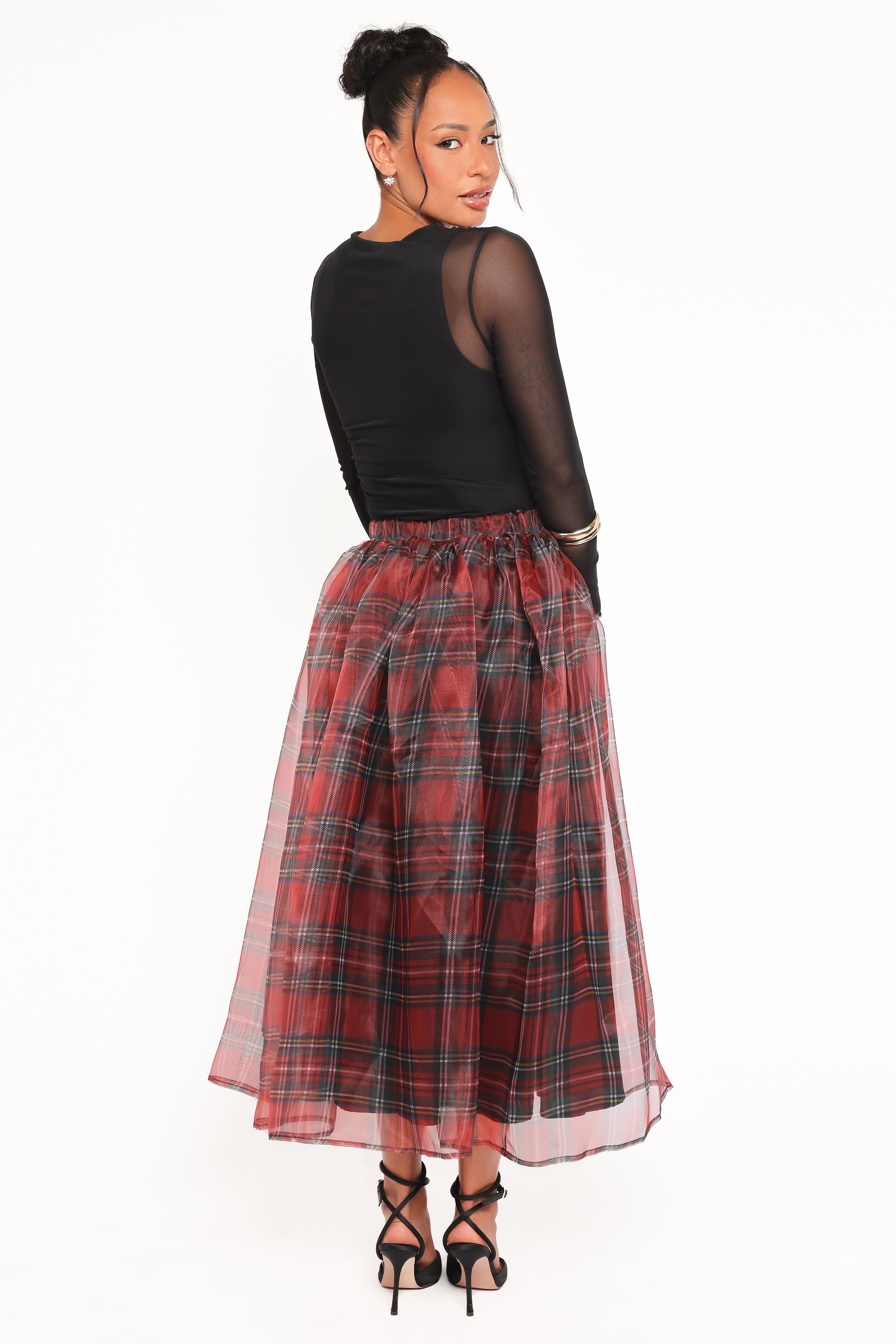 BOTTOMS Bonita Midi Skirt - Red Plaid
